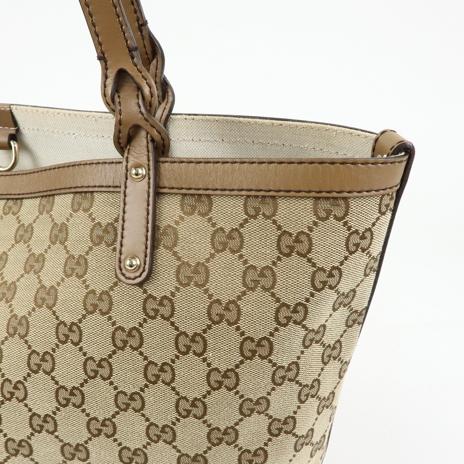 Gucci Tote Bag - Beige, Canvas and Leather