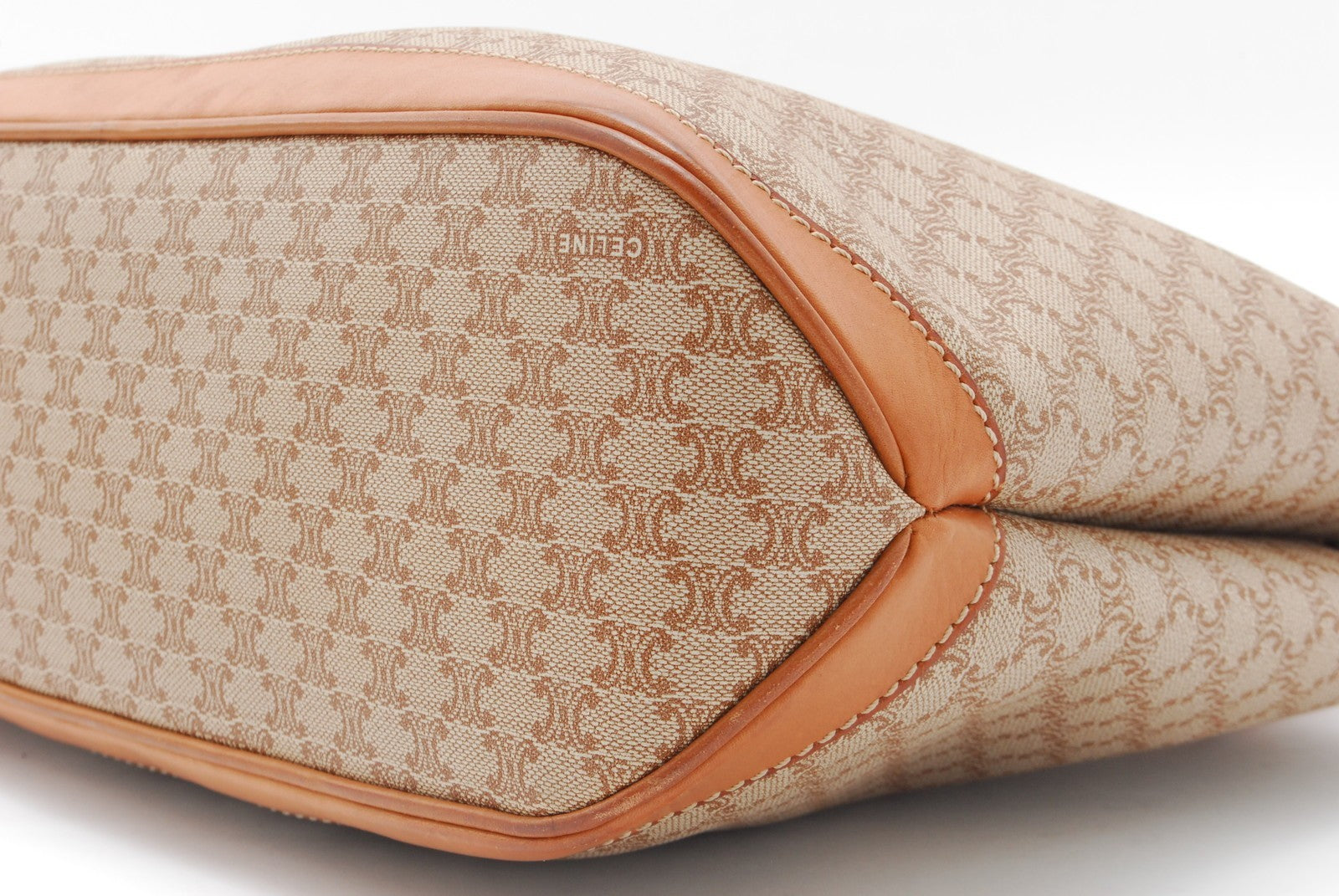Celine Macadam Tote Hand Bag - Beige, PVC Leather