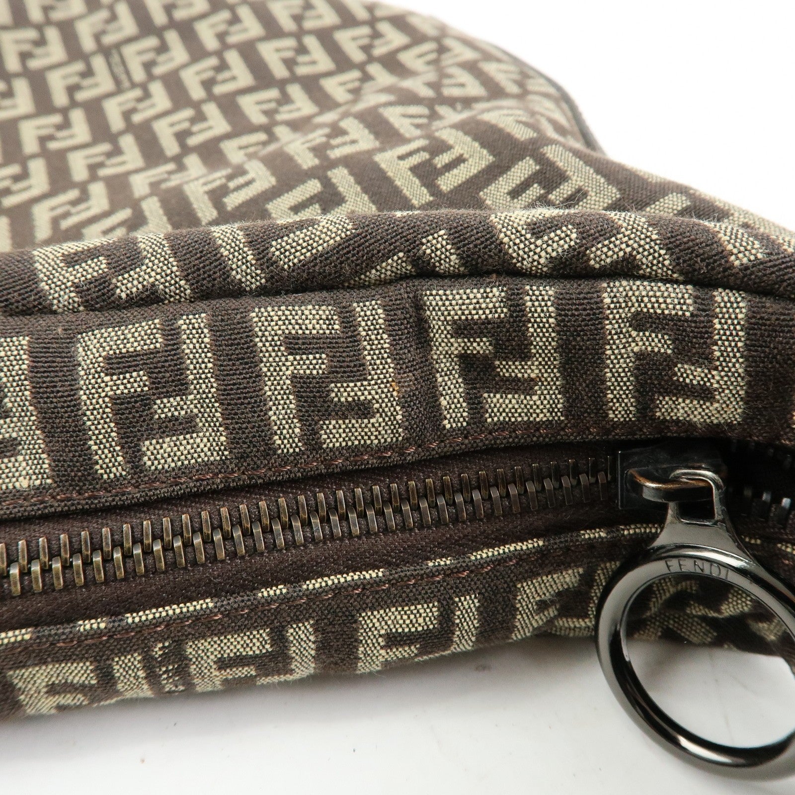 Fendi Shoulder Bag - Dark Brown, Canvas and Leather