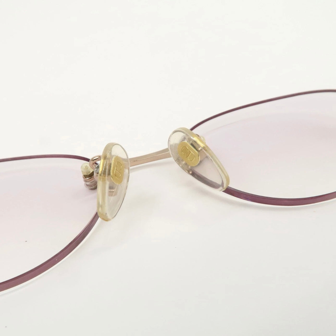 Christian Dior Clear Metal Sunglasses Pink Beige