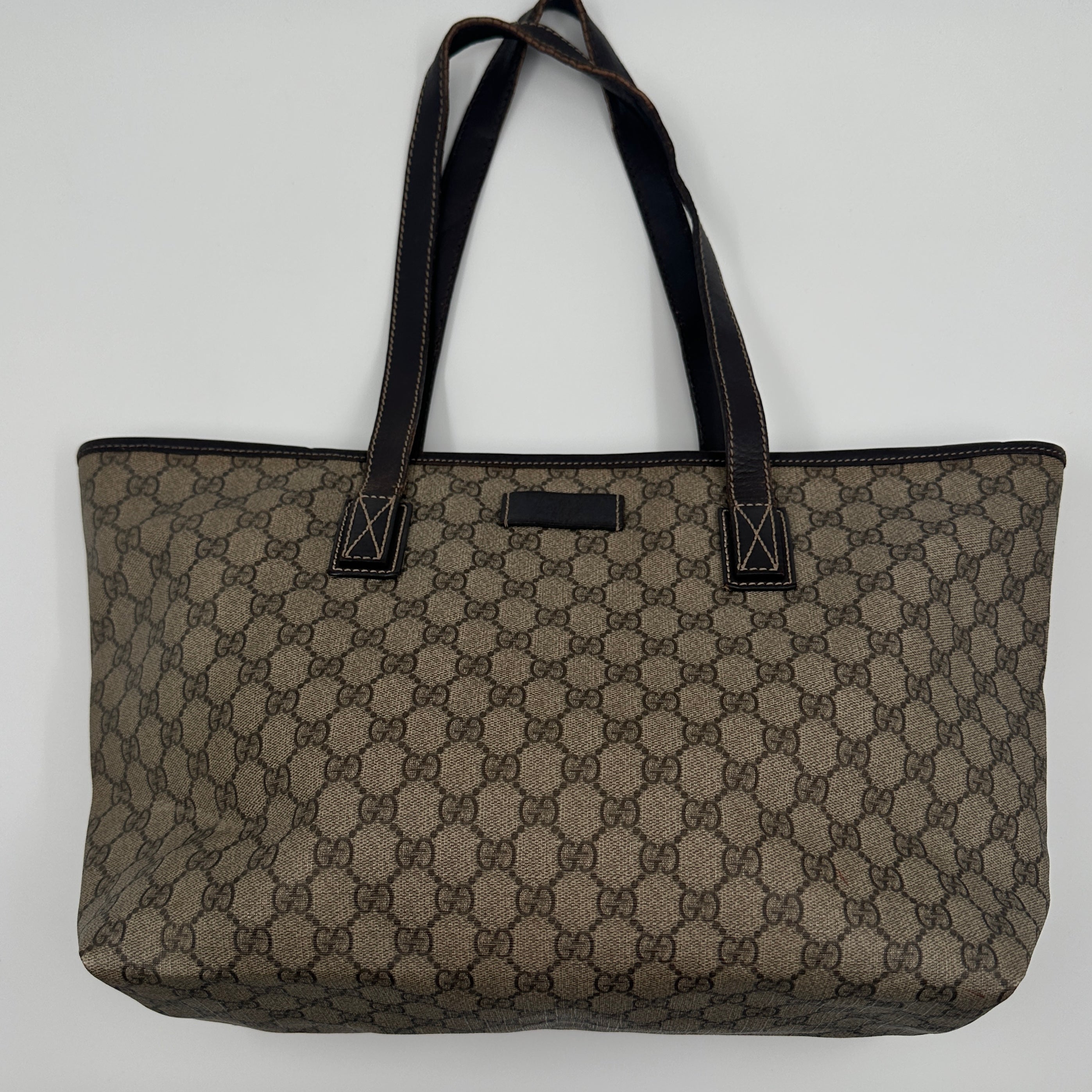 GG Supreme PVC Canvas and Leather Tote Bag