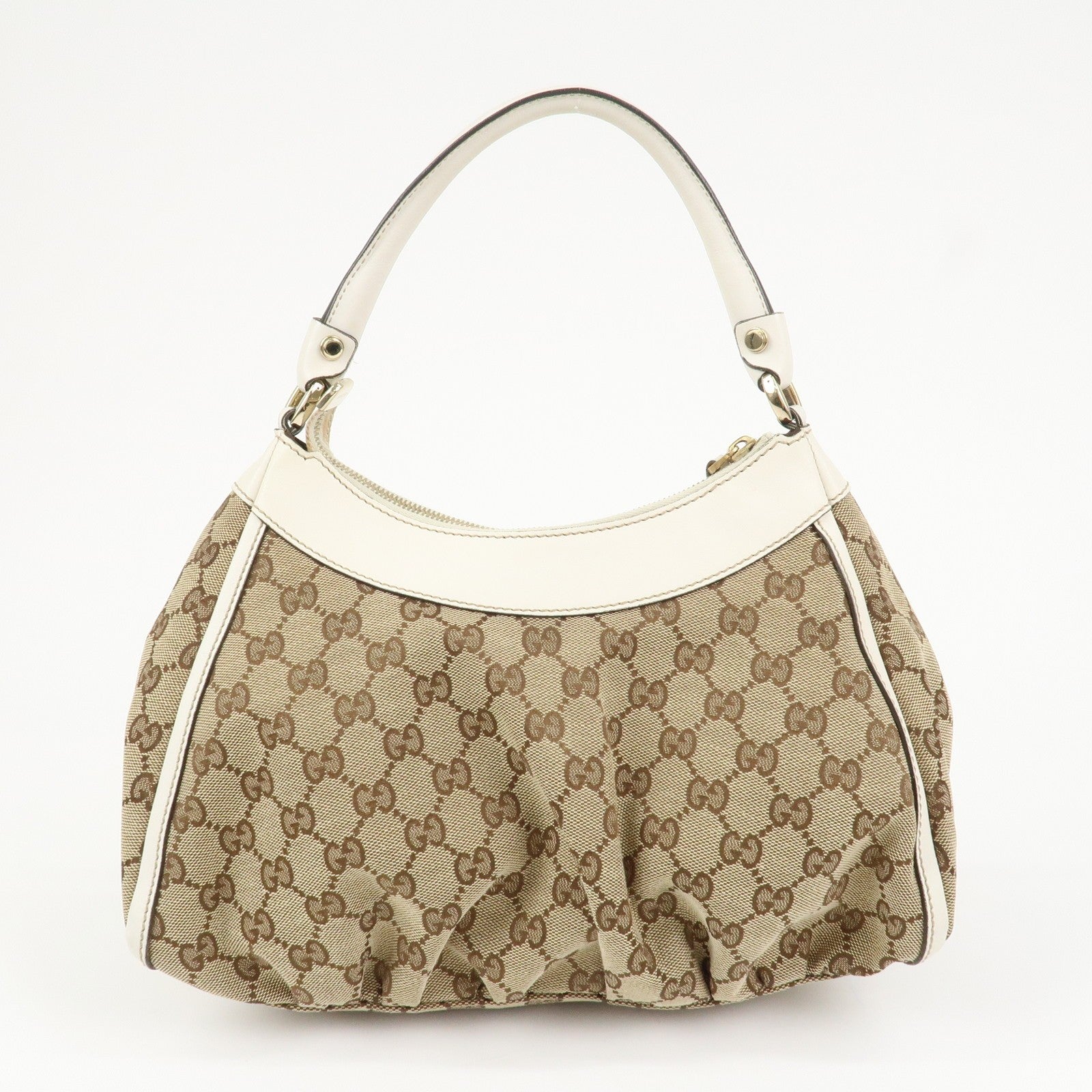 Gucci Abbey Shoulder Bag - Beige White, GG Canvas Leather