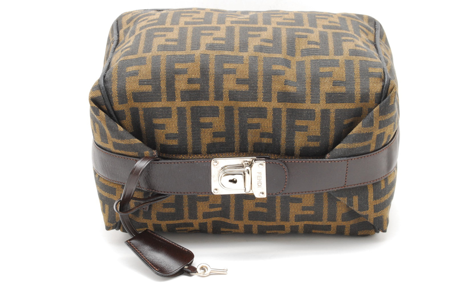 Fendi Zucca Vanity Bag Brown Vintage Handbag