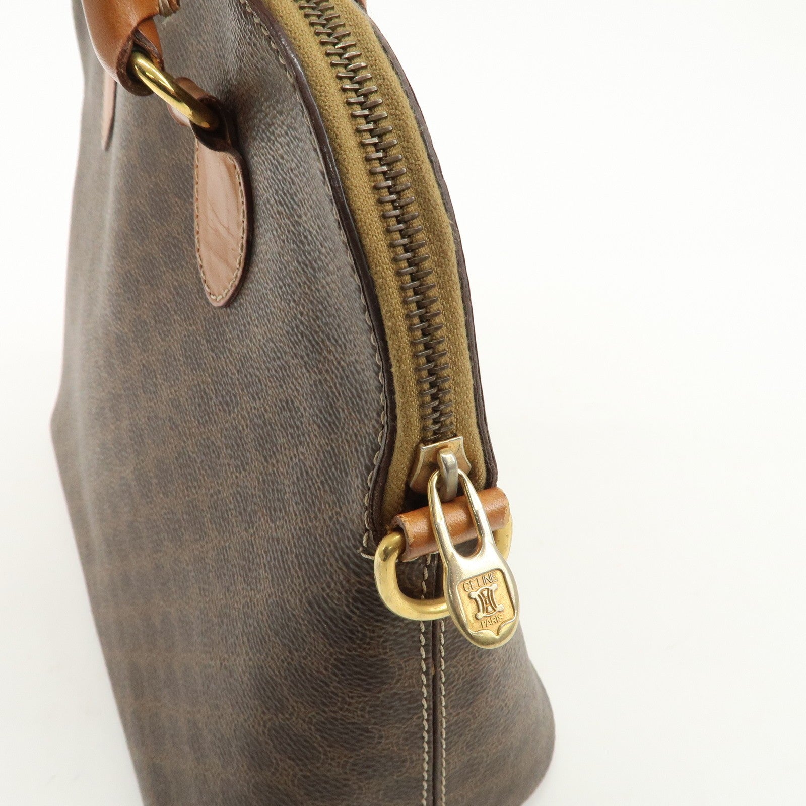 Celine Macadam Hand Bag - Brown, PVC Leather