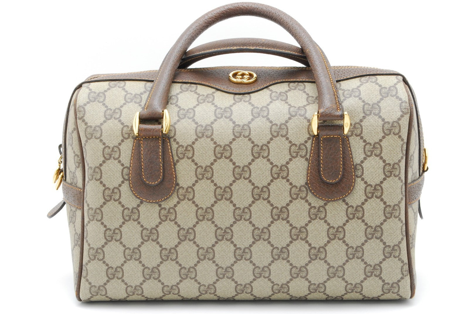 Gucci GG Supreme Mini Boston Bag - Brown, PVC Leather