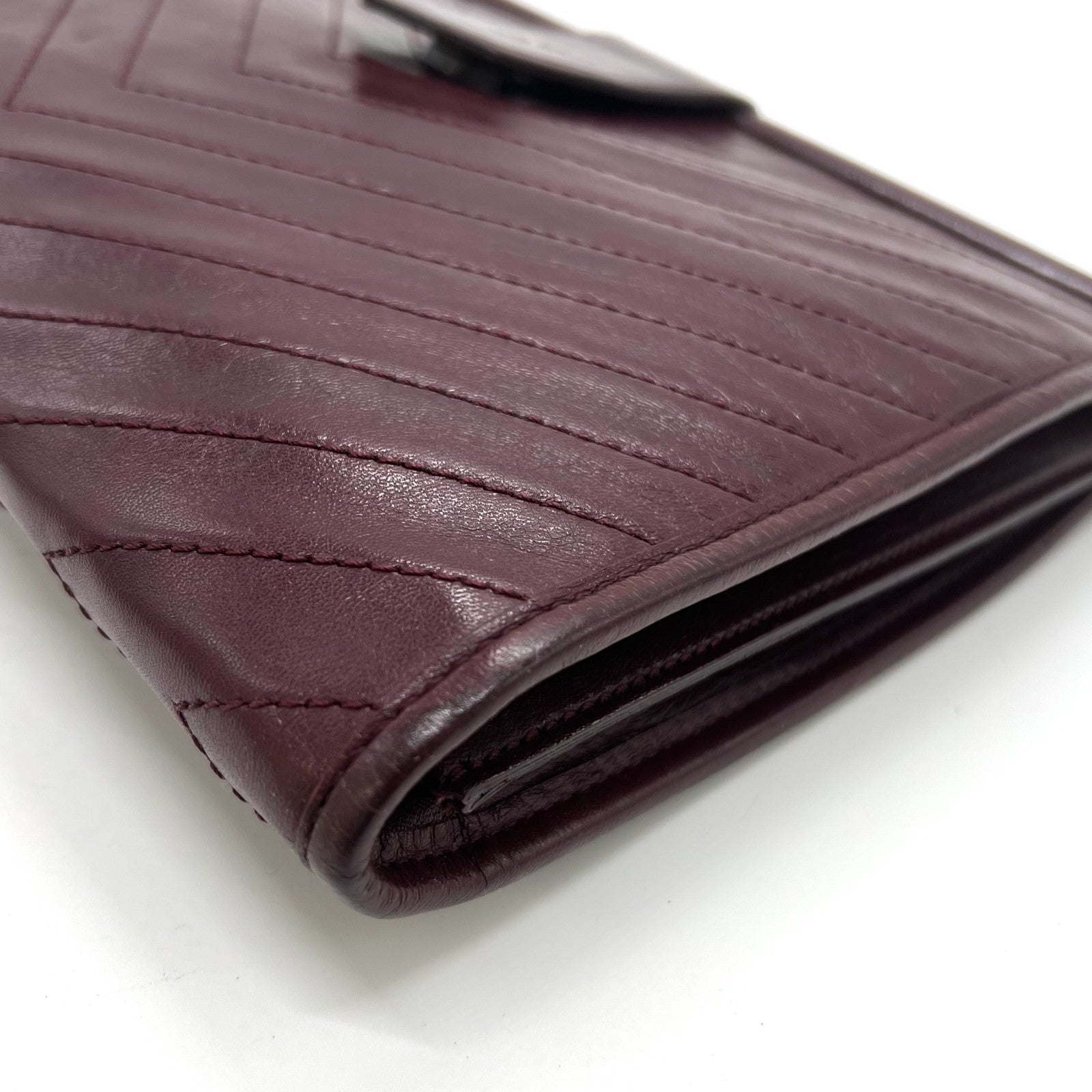 Saint Laurent Yves Clutch Bag - Red Bordeaux, Leather