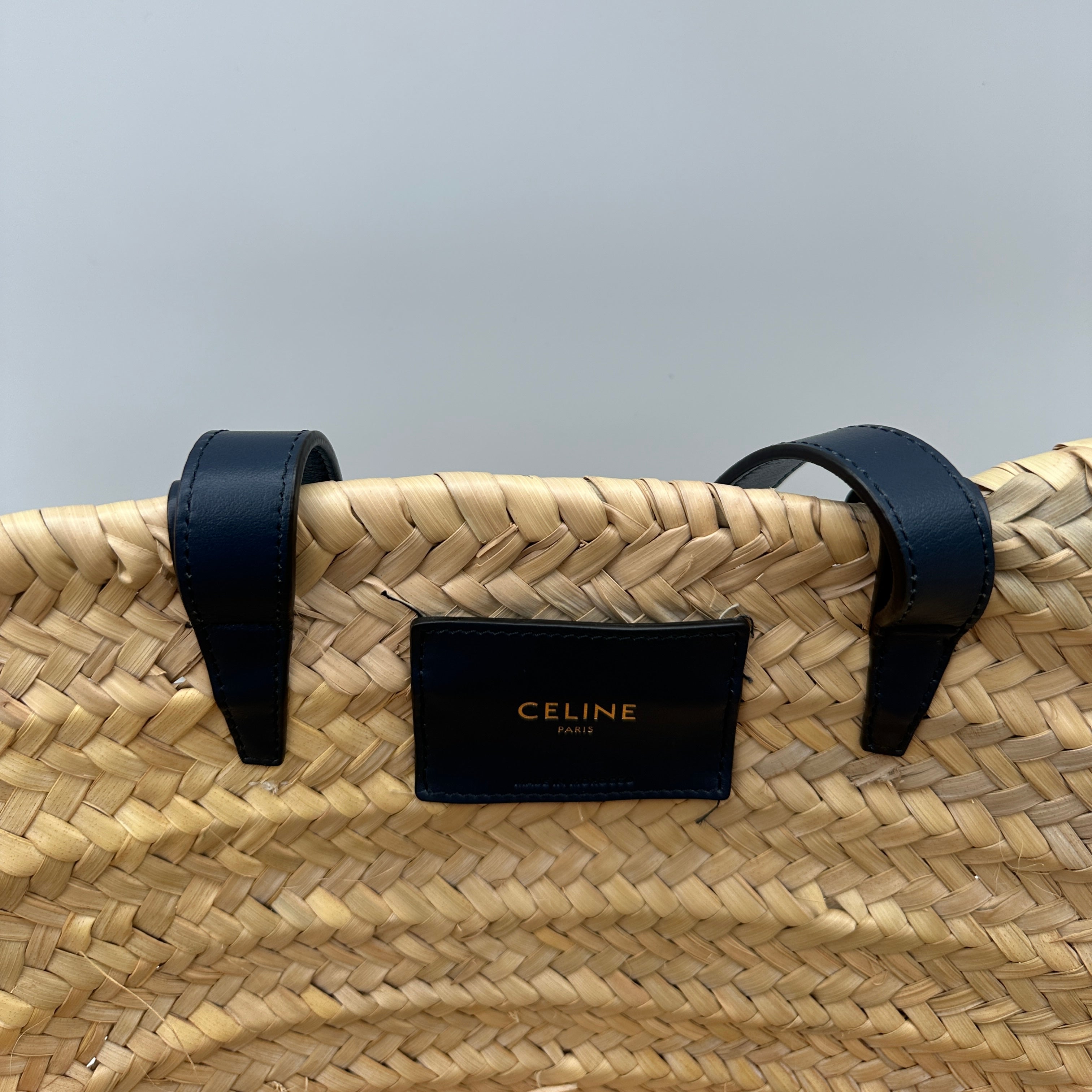 Triomphe Panier Shoulder Basket Bag Raffia