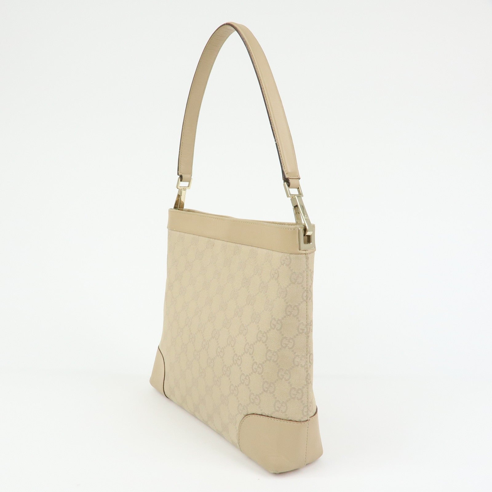 Gucci Shoulder Hand Bag - Beige, GG Canvas, Leather