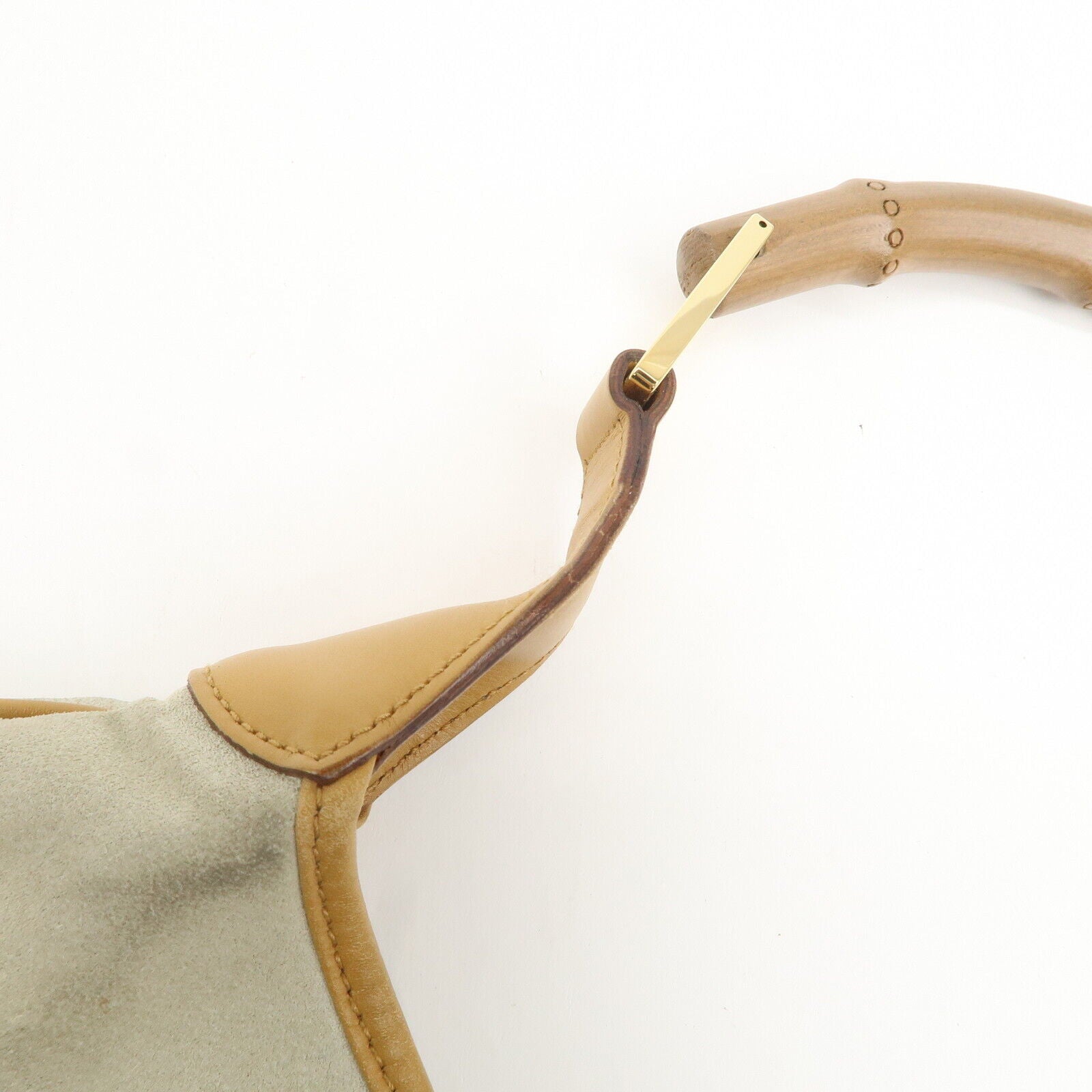 Gucci Bamboo Shoulder Bag - Gray Brown, Suede Leather