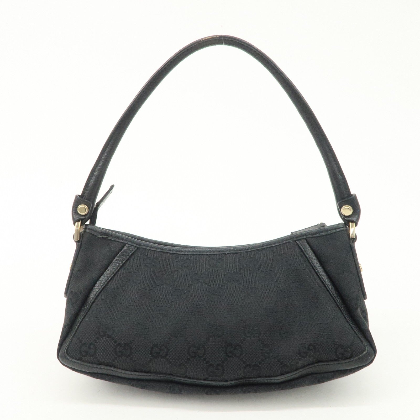 Gucci Abbey GG Canvas Leather One Shoulder Bag - Black, Canvas