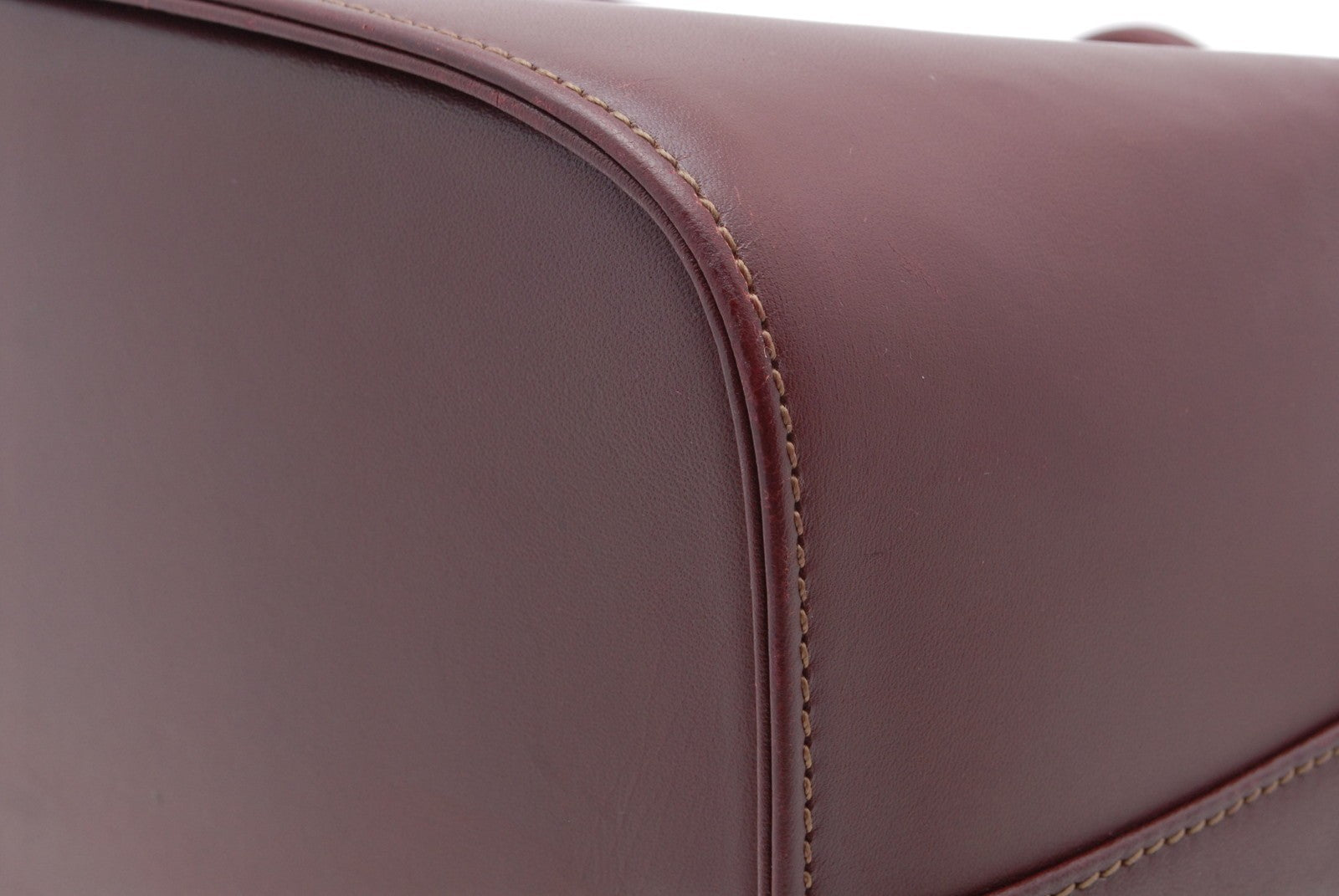 Cartier Must Line Drawstring Leather Shoulder Bag - Burgundy, Leather