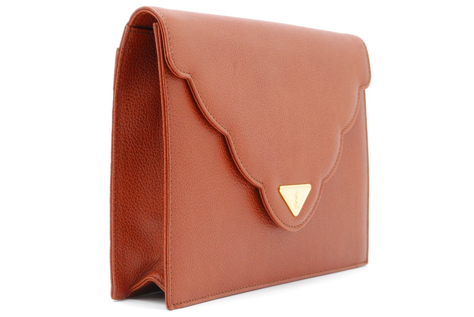 Saint Laurent Vintage Clutch - Brown, Leather
