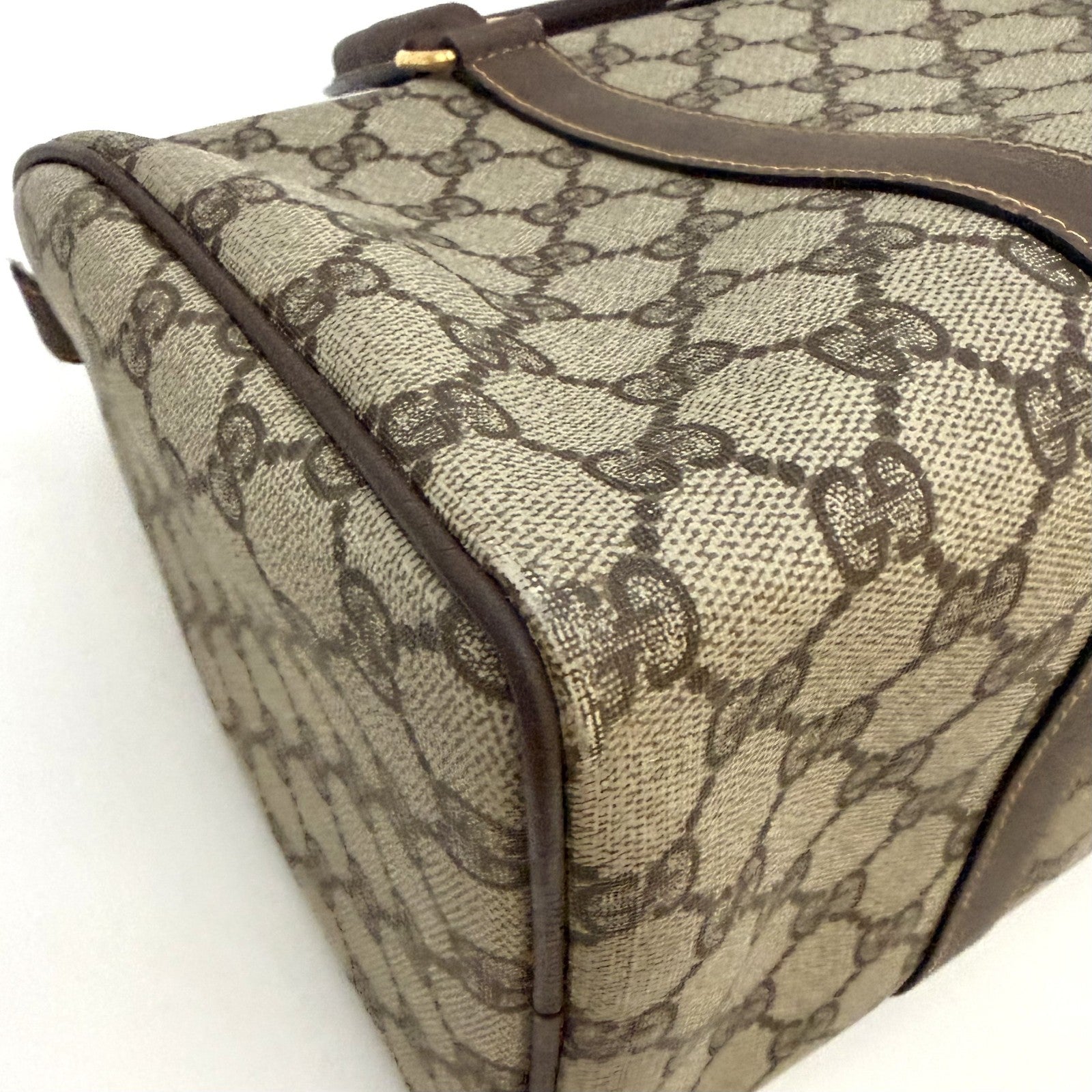 Gucci GG Supreme Boston Bag - Brown, PVC Leather