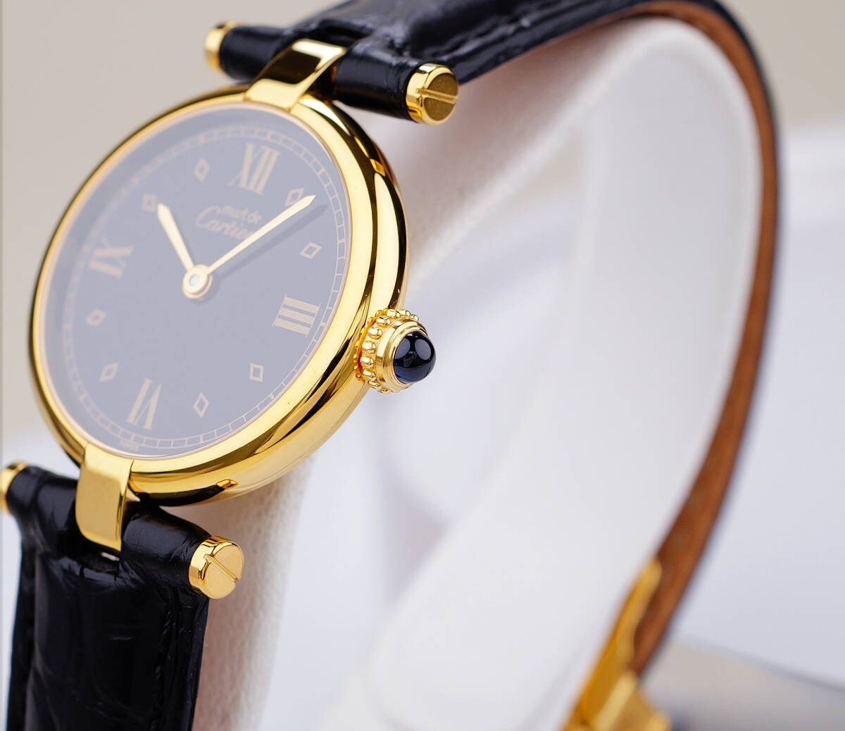 Cartier Vendome Watch - Black, Leather