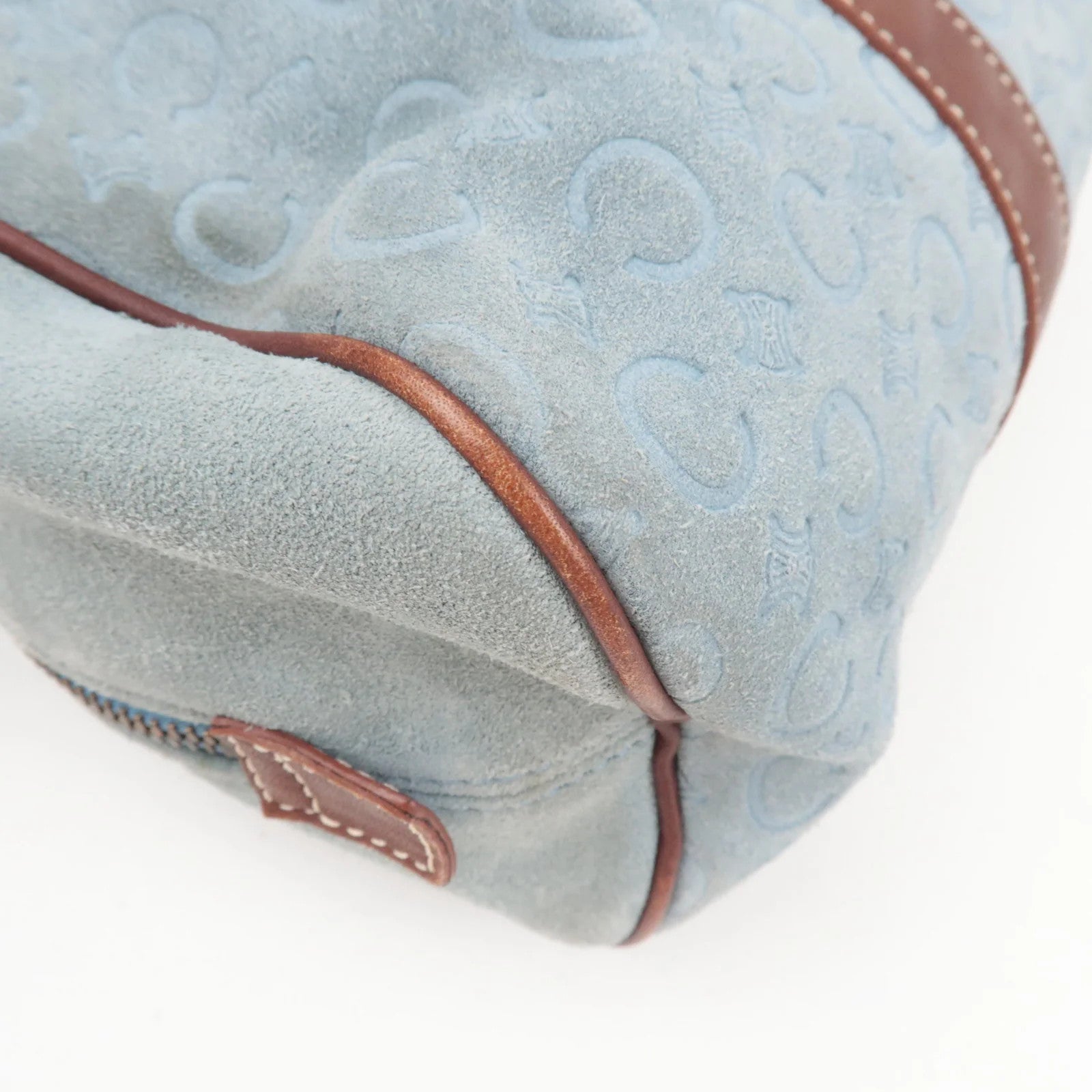 Celine C Macadam Shoulder Bag - Blue Brown, Suede Leather