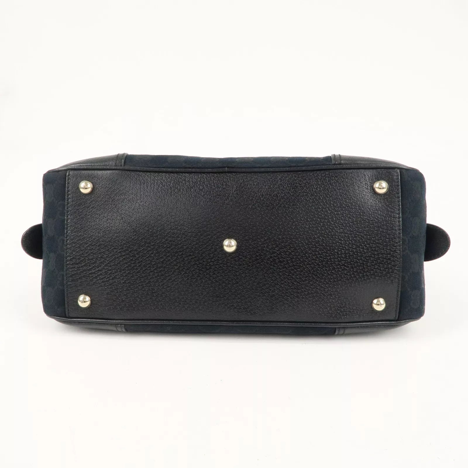 GUCCI Princy GG Canvas Leather Mini Boston Bag - Black, GG Canvas, Leather