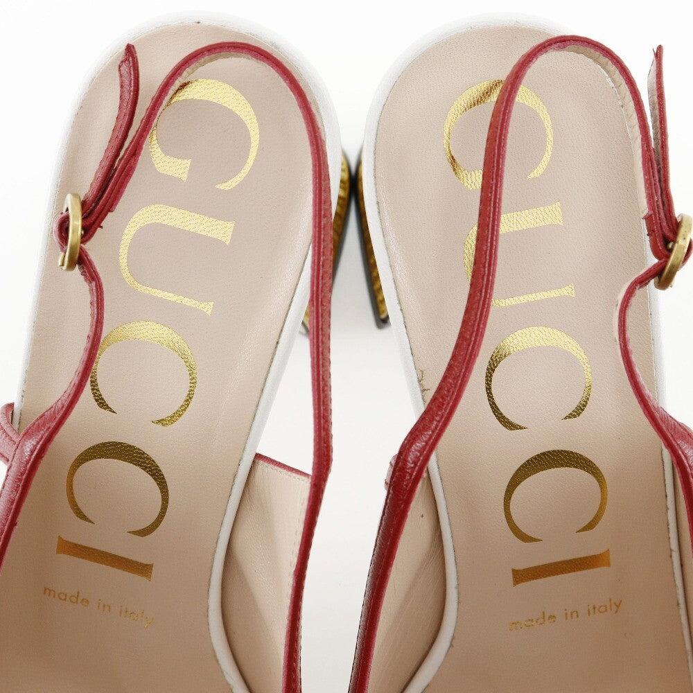 Gucci Ribbon Sandals - Red, Leather