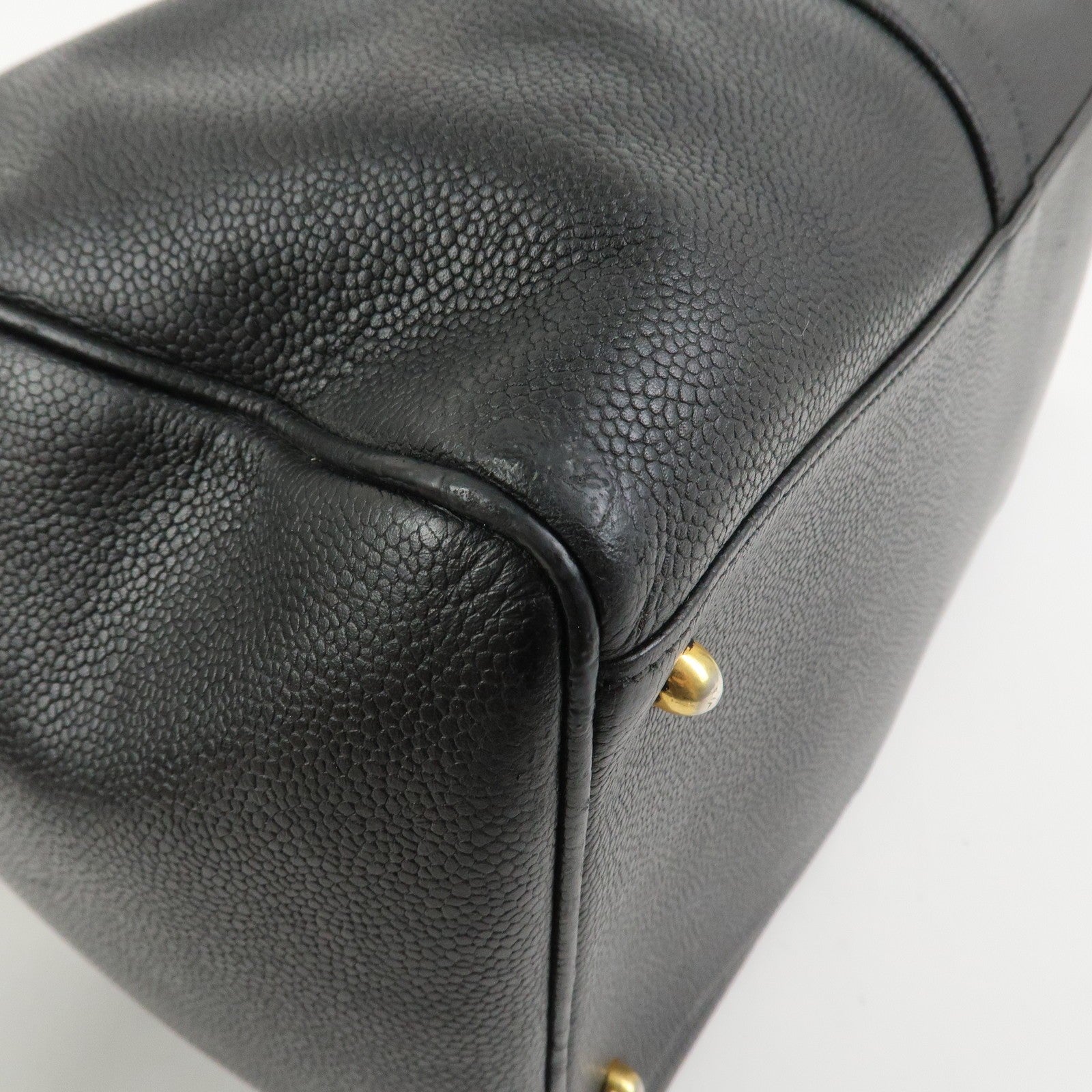Chanel Coco Mark Caviarskin Boston Bag - Black, Leather