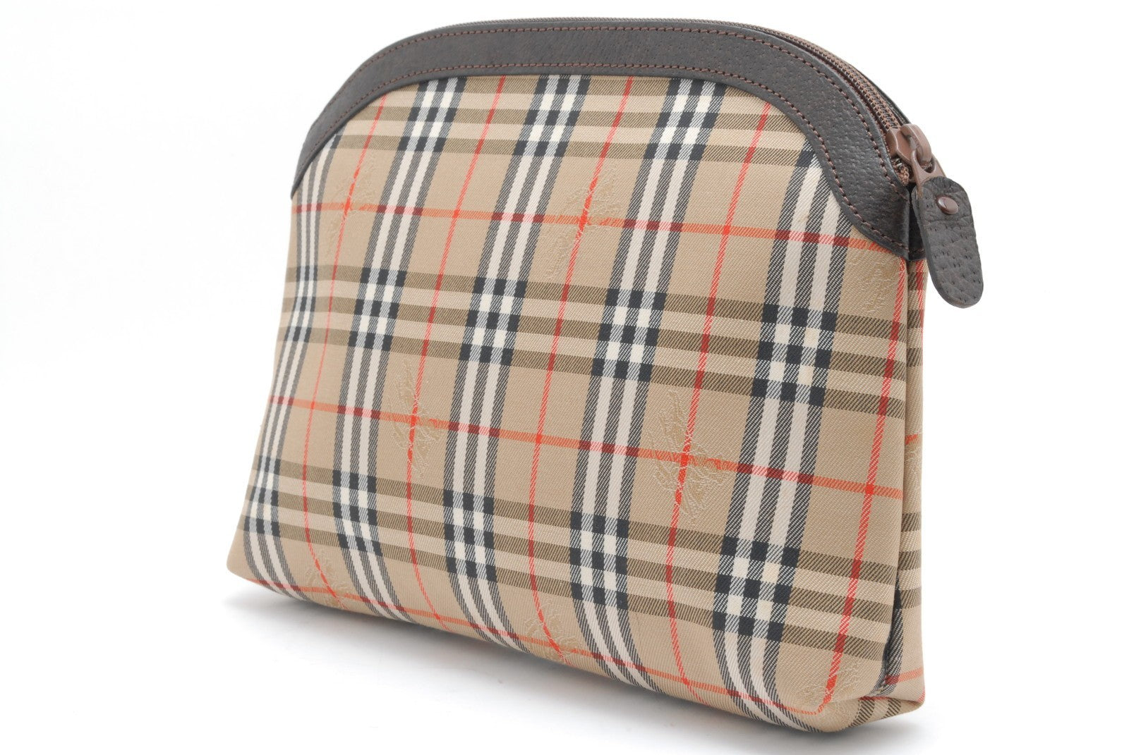 Burberry Nova Check Clutch Porch Bag - Beige, Canvas