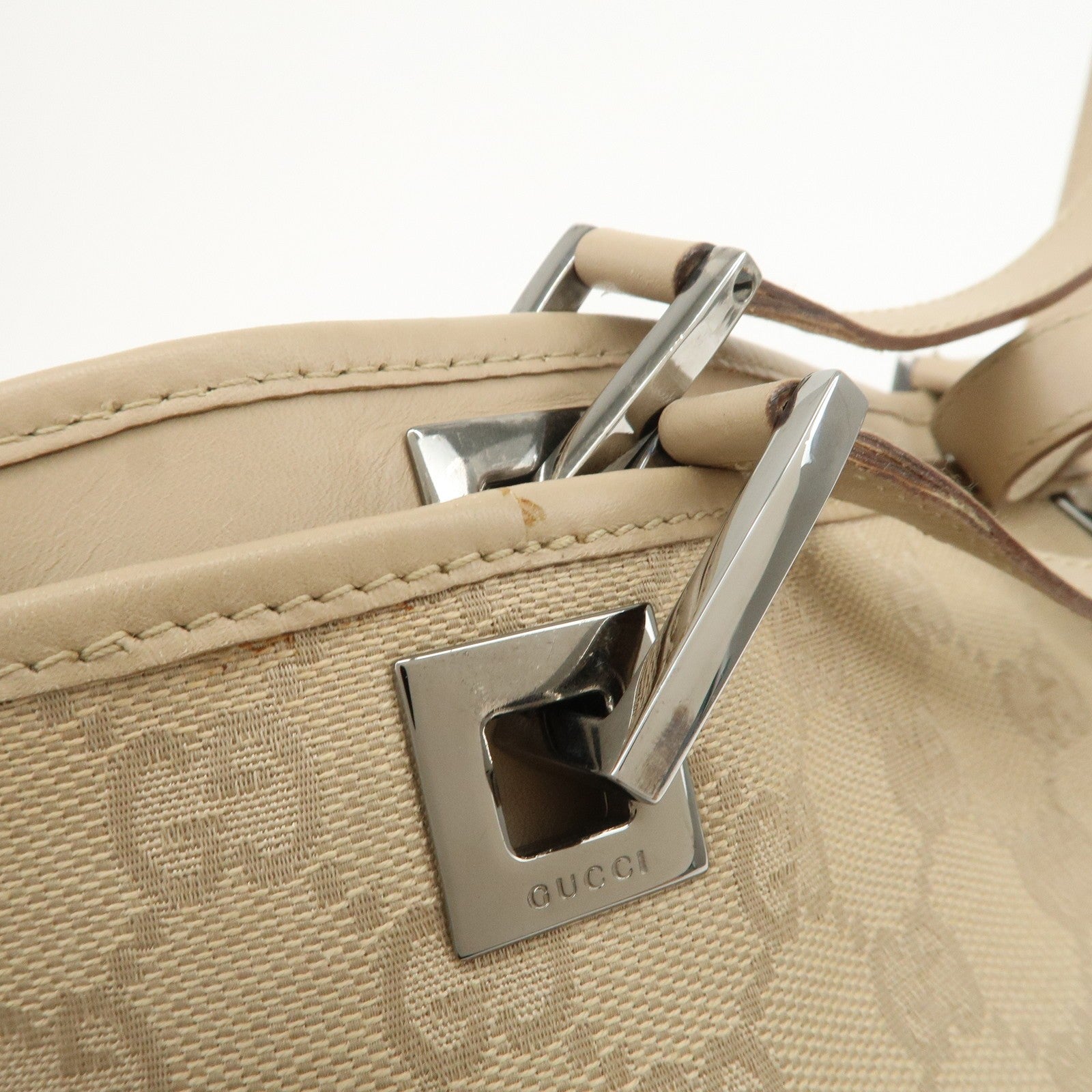 Gucci Tote Bag - Beige, GG Canvas, Leather