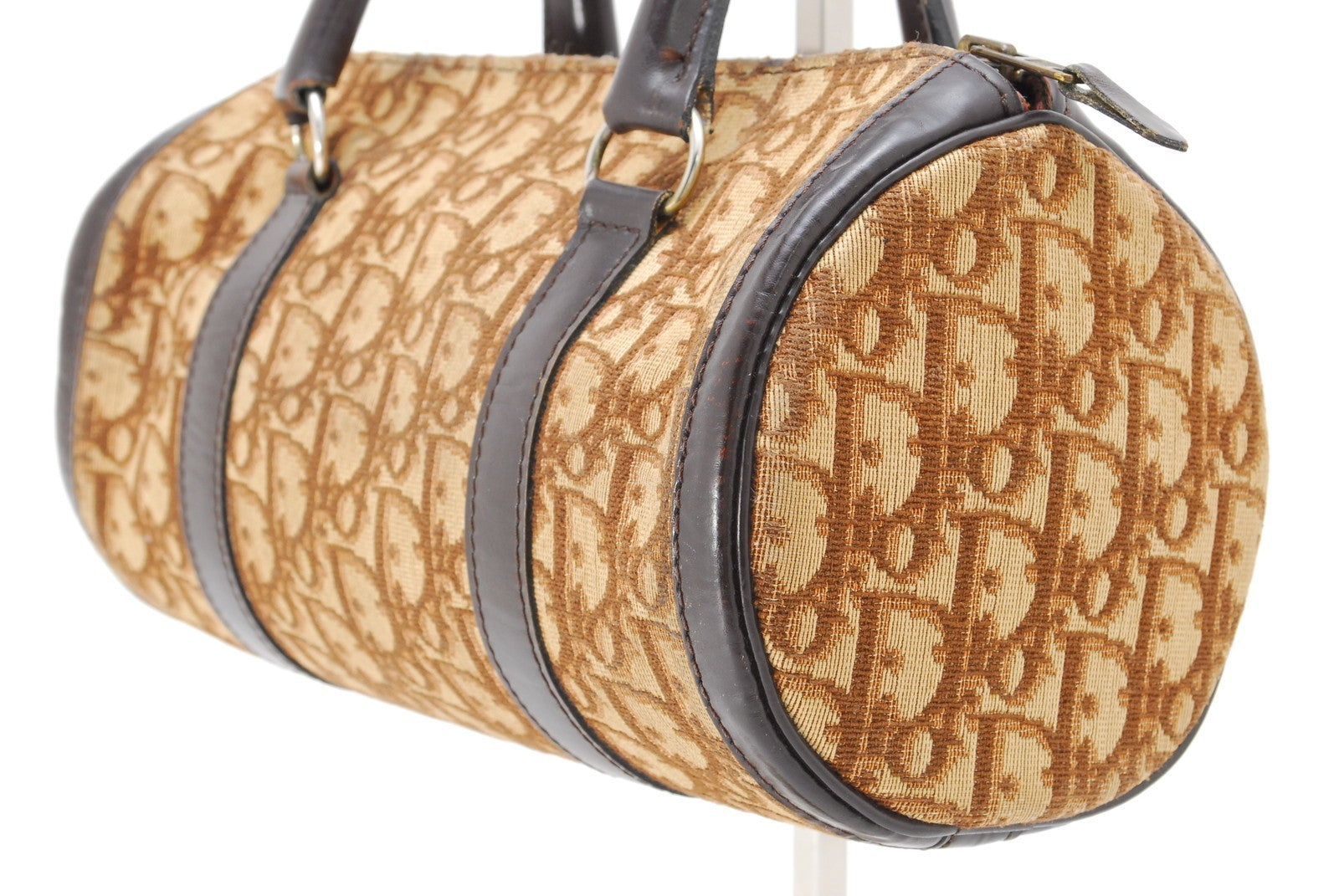 Christian Dior Vintage Trotter Mini Boston Handbag - Brown, Canvas