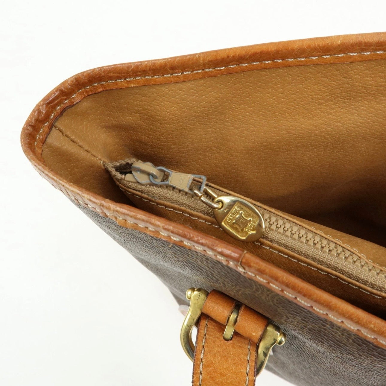 CELINE Macadam Tote Shoulder Bag Brown