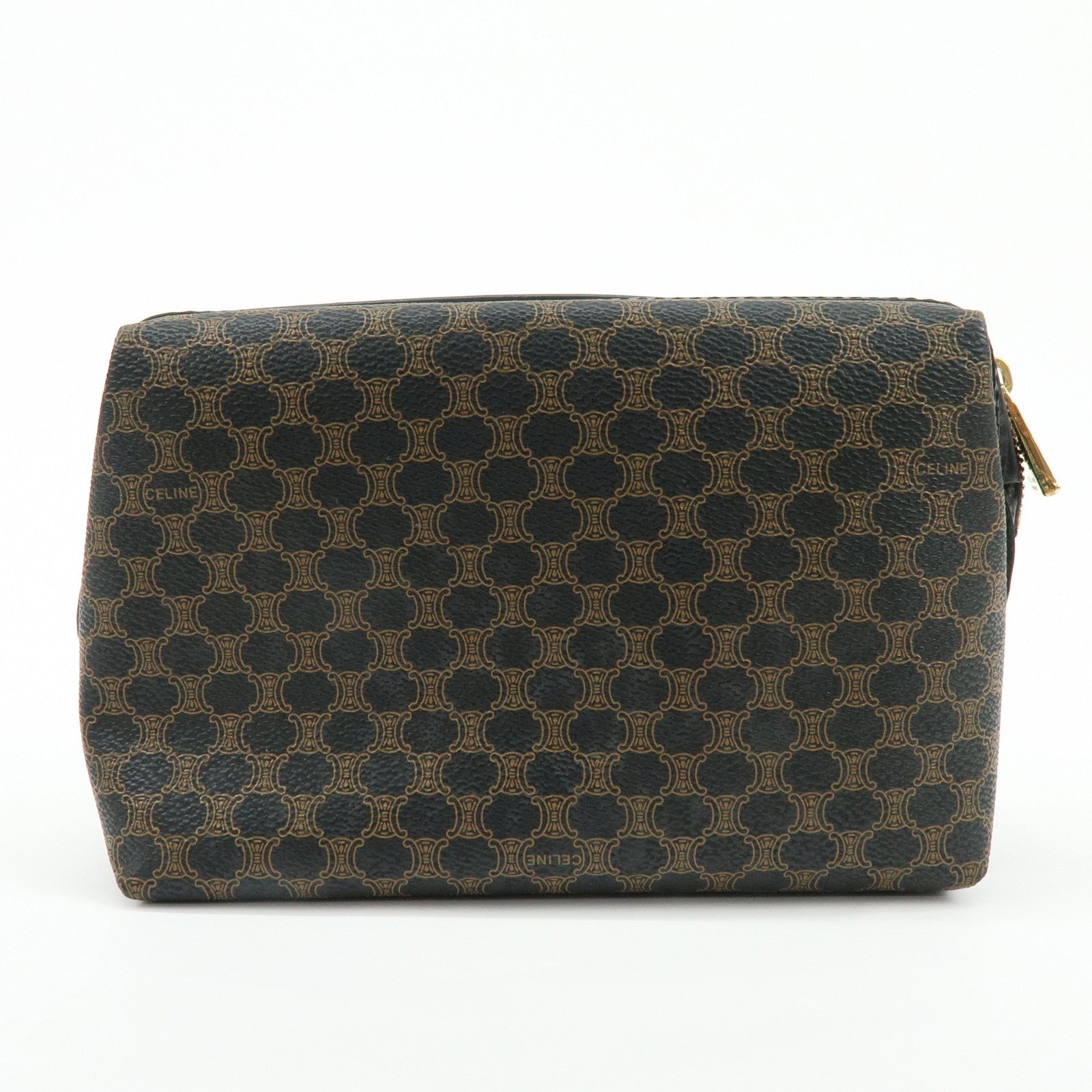 Celine Pouch - Dark Brown, Black, Leather, PVC