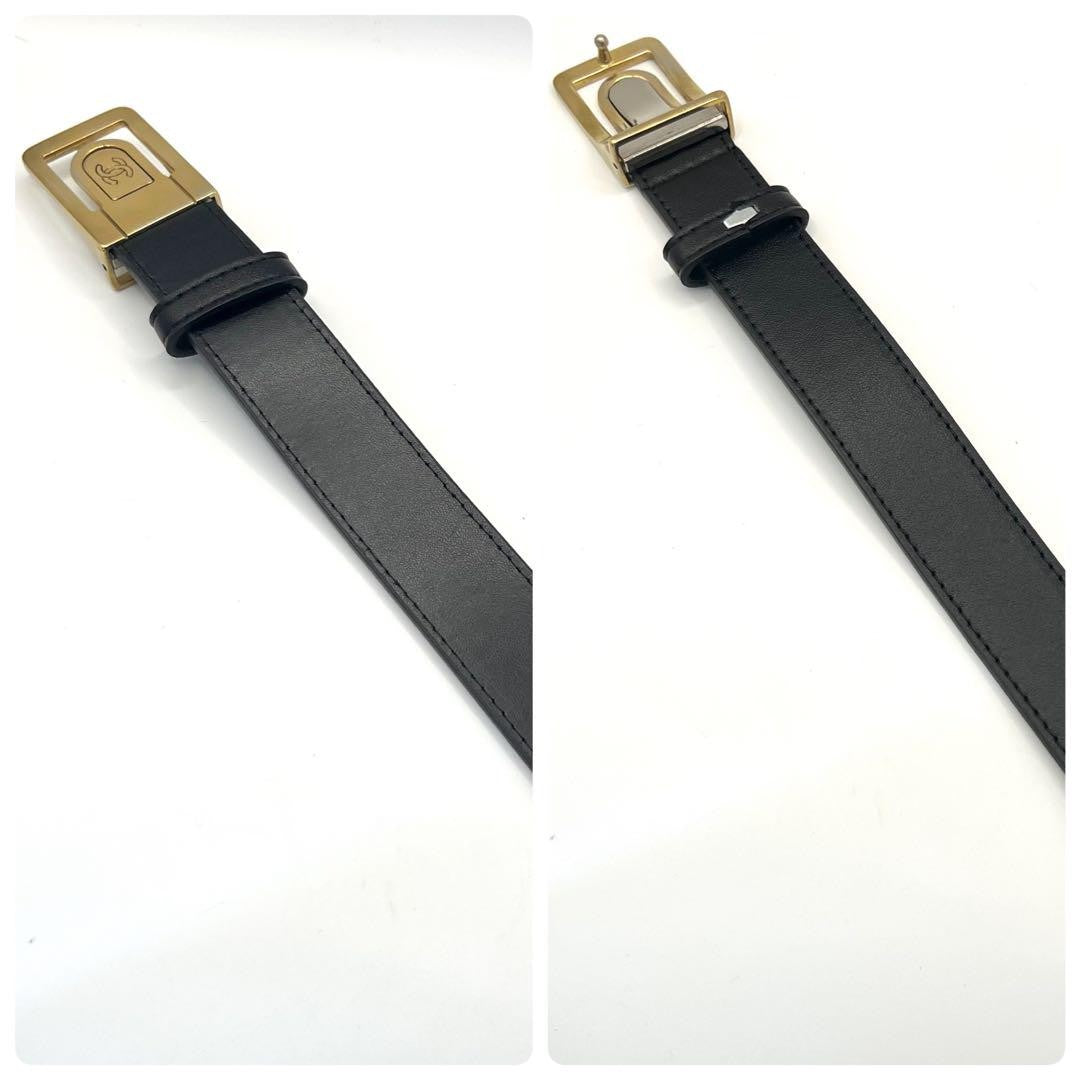 Chanel Coco Mark Belt - Black x Gold, Metal
