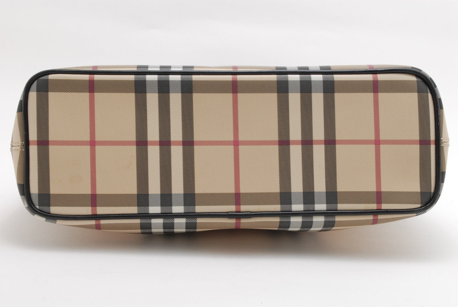 Burberry Nova Check Tote Bag - Black Beige, PVC Leather