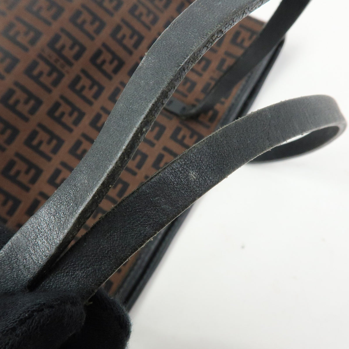 Fendi 8BH075 Tote Bag - Brown, Black, Jacquard Canvas, Leather