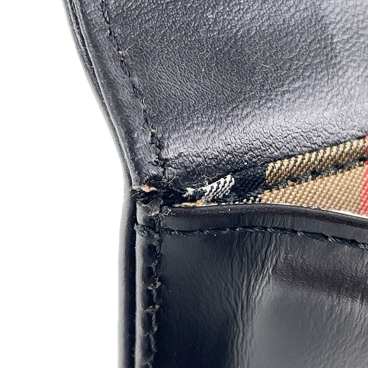 Burberry London Leather Fabric Handbag - Black, Leather