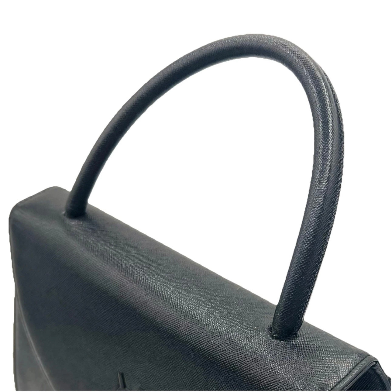 Yves Saint Laurent Hand bag Leather Vintage Black Authentic