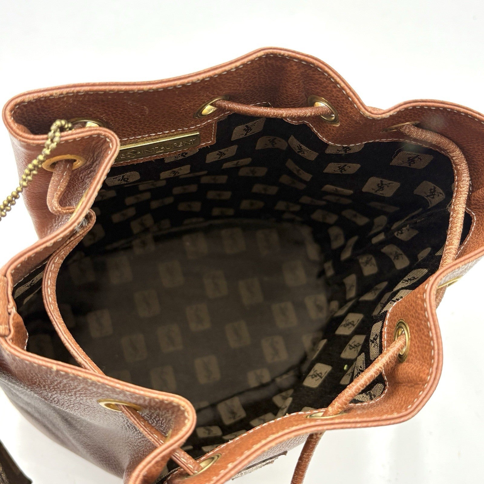 Saint Laurent Yves Cassandra Shoulder Bag - Brown, Leather
