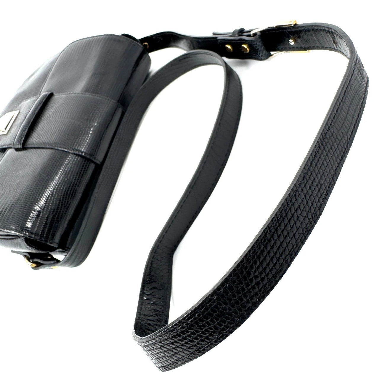 Yves Saint Laurent Shoulder Bag Leather Black Vintage YSL