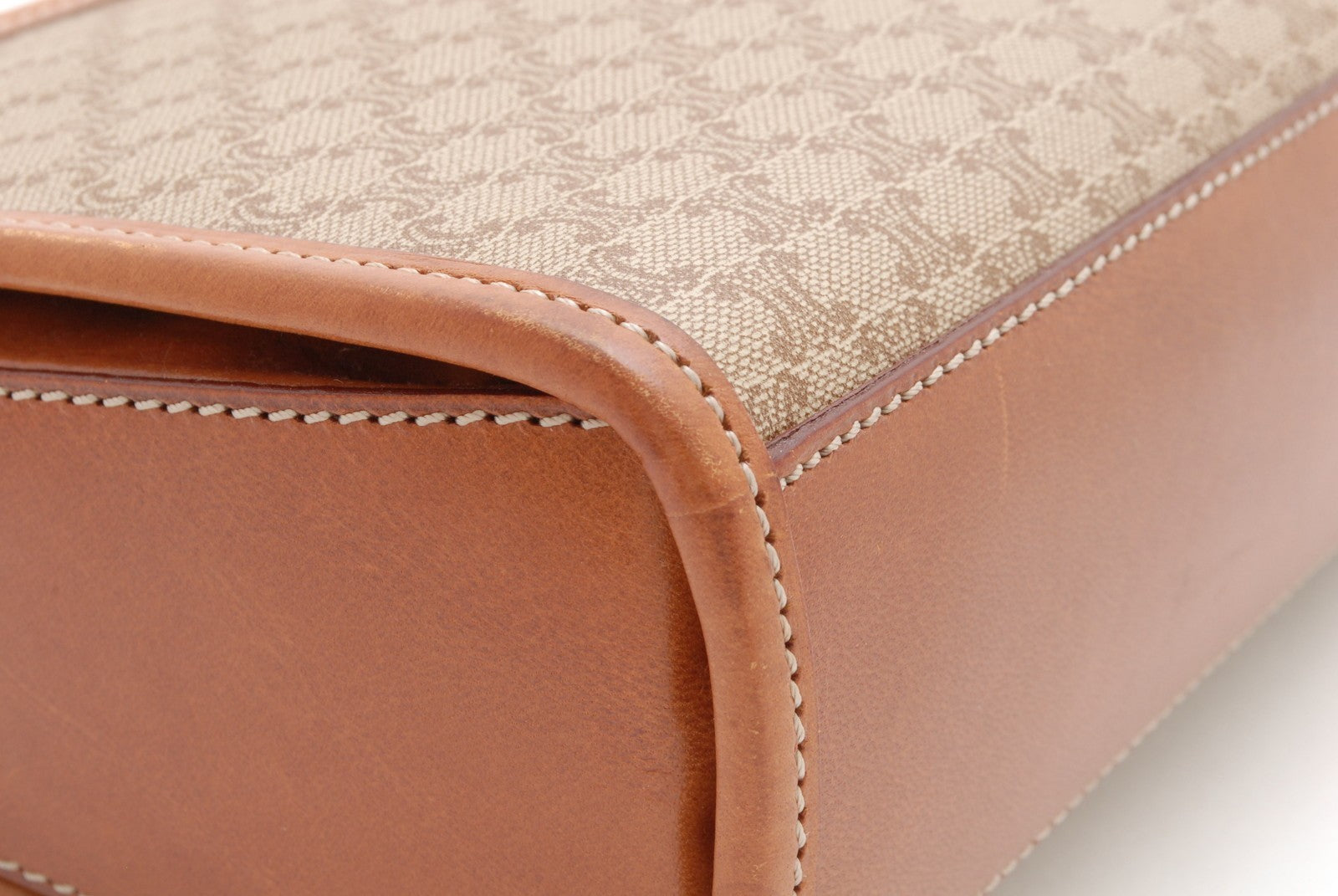 Celine Macadam Shoulder Bag - Beige, PVC Coated Canvas