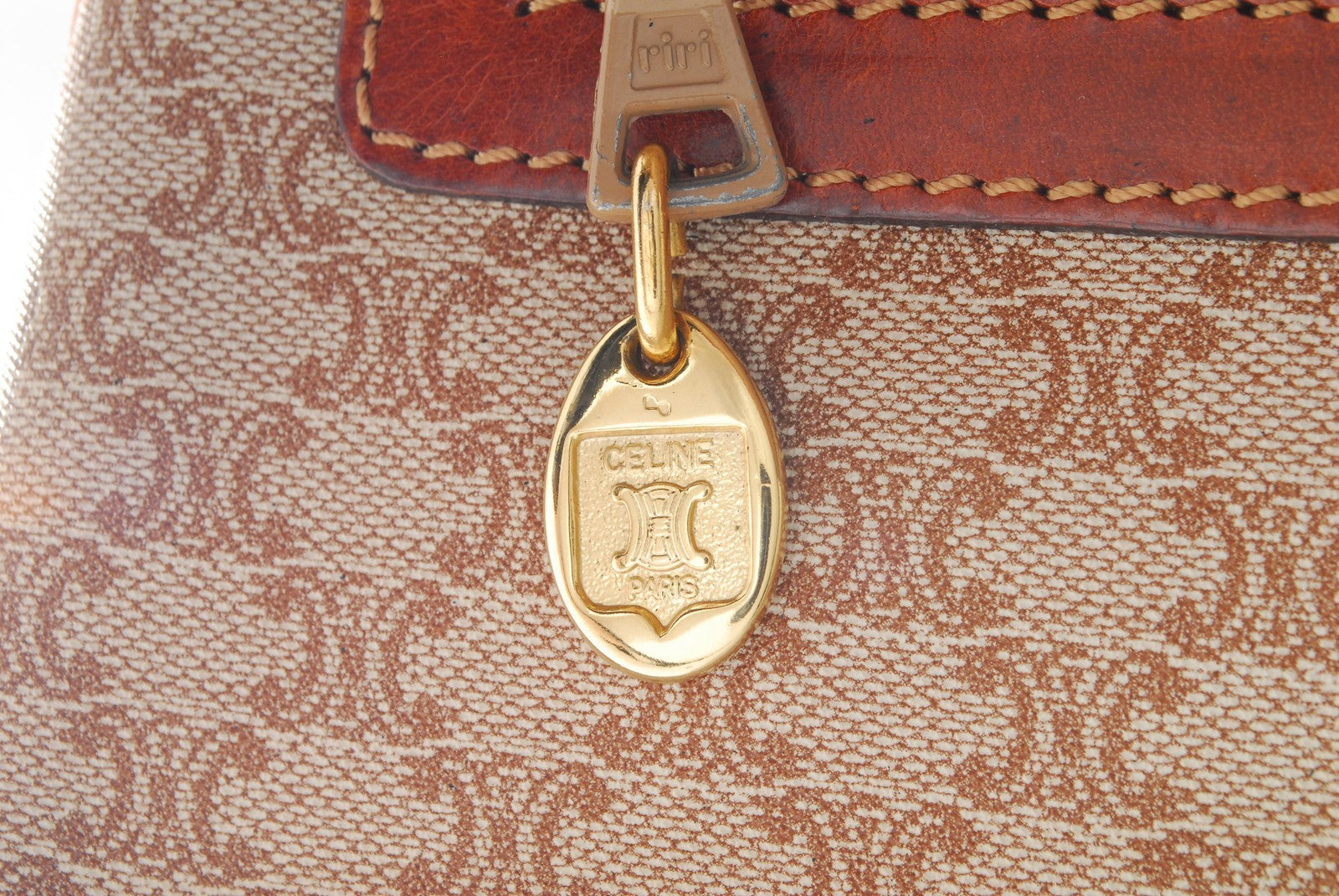 Celine Macadam Clutch Bag - Beige, Leather, PVC