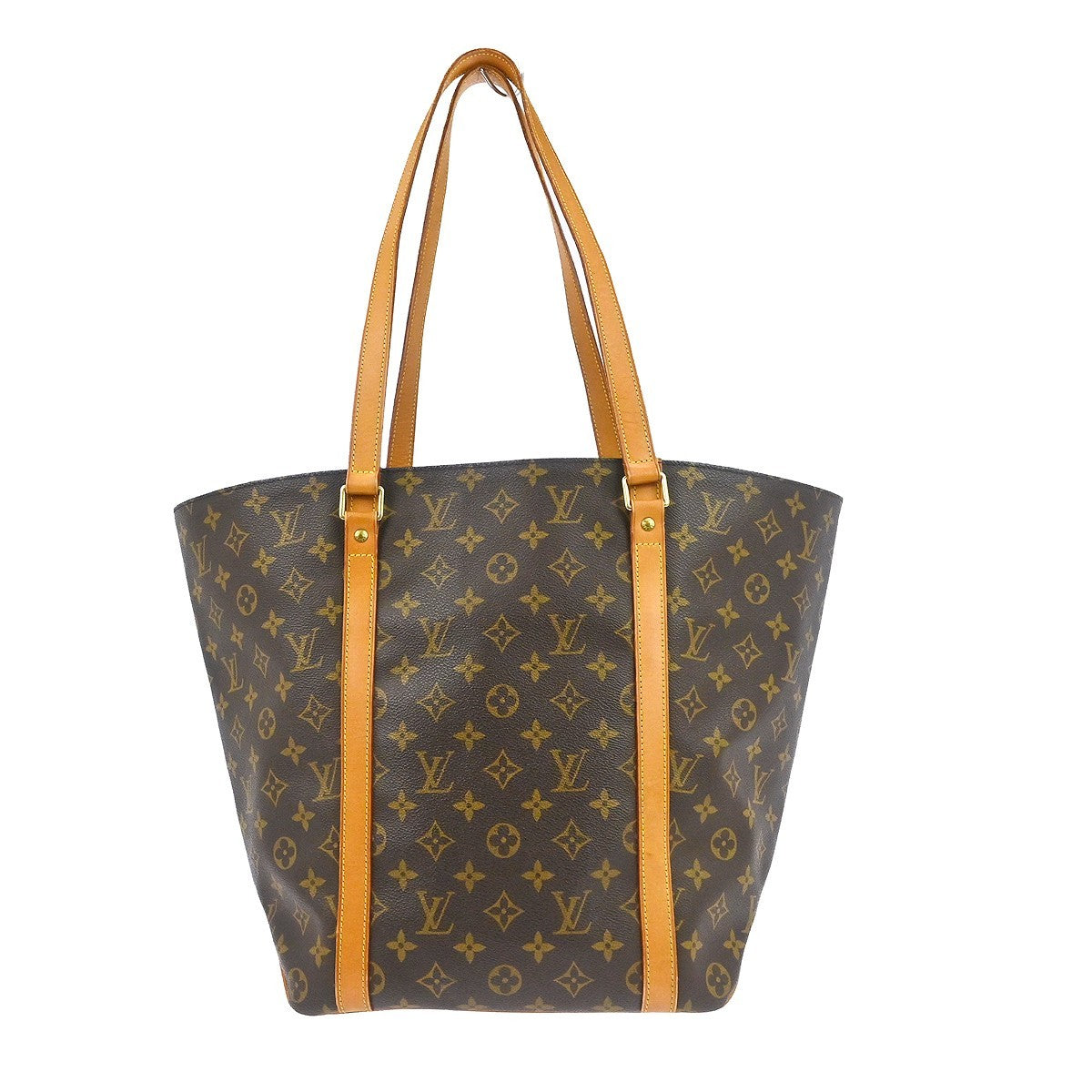 Louis Vuitton Sac Shopping Shoulder Bag - Browns, Monogram Canvas, Leather
