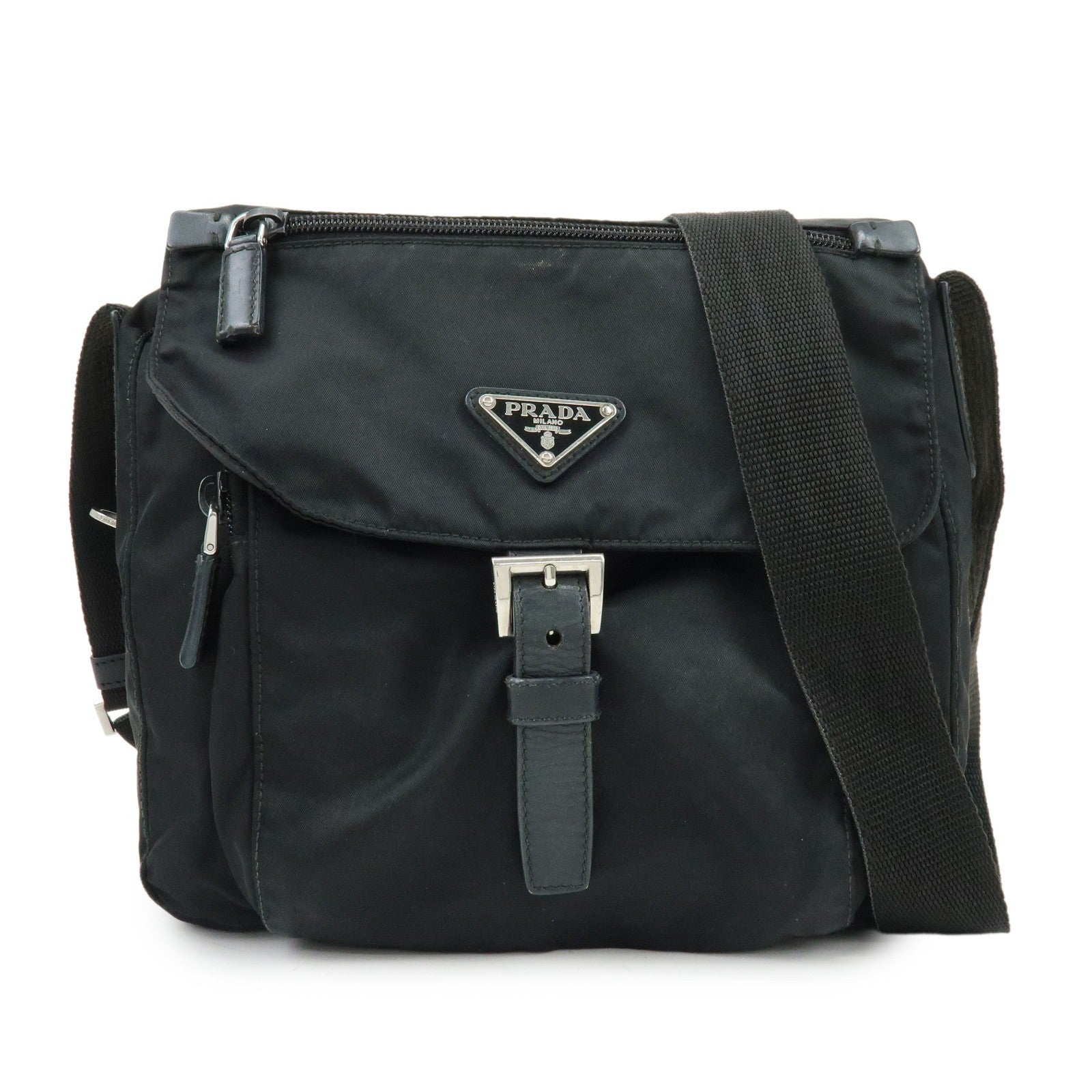 Prada BT8994 Shoulder Bag - Black, Nylon and Leather
