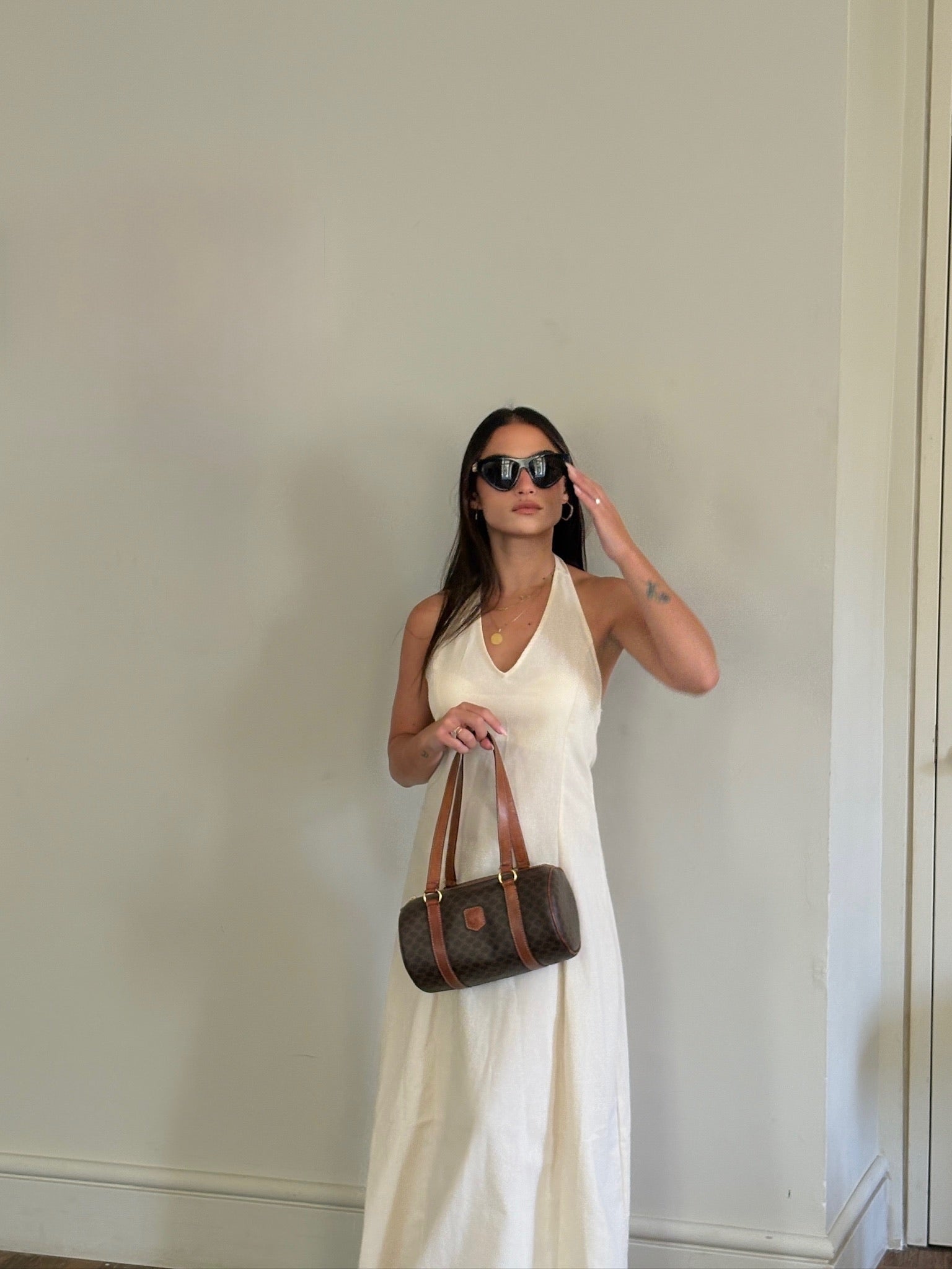 Celine Macadam Shoulder Bag - Brown, PVC Coated Canvas