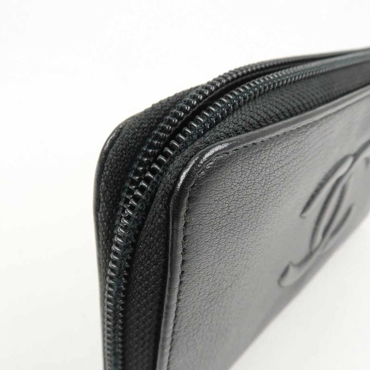 CHANEL Leather Bi-Fold Long Wallet