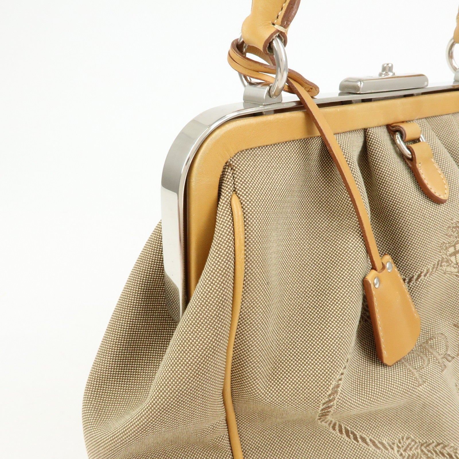 Prada BR3481 Shoulder Bag - Light Brown, Jacquard Leather