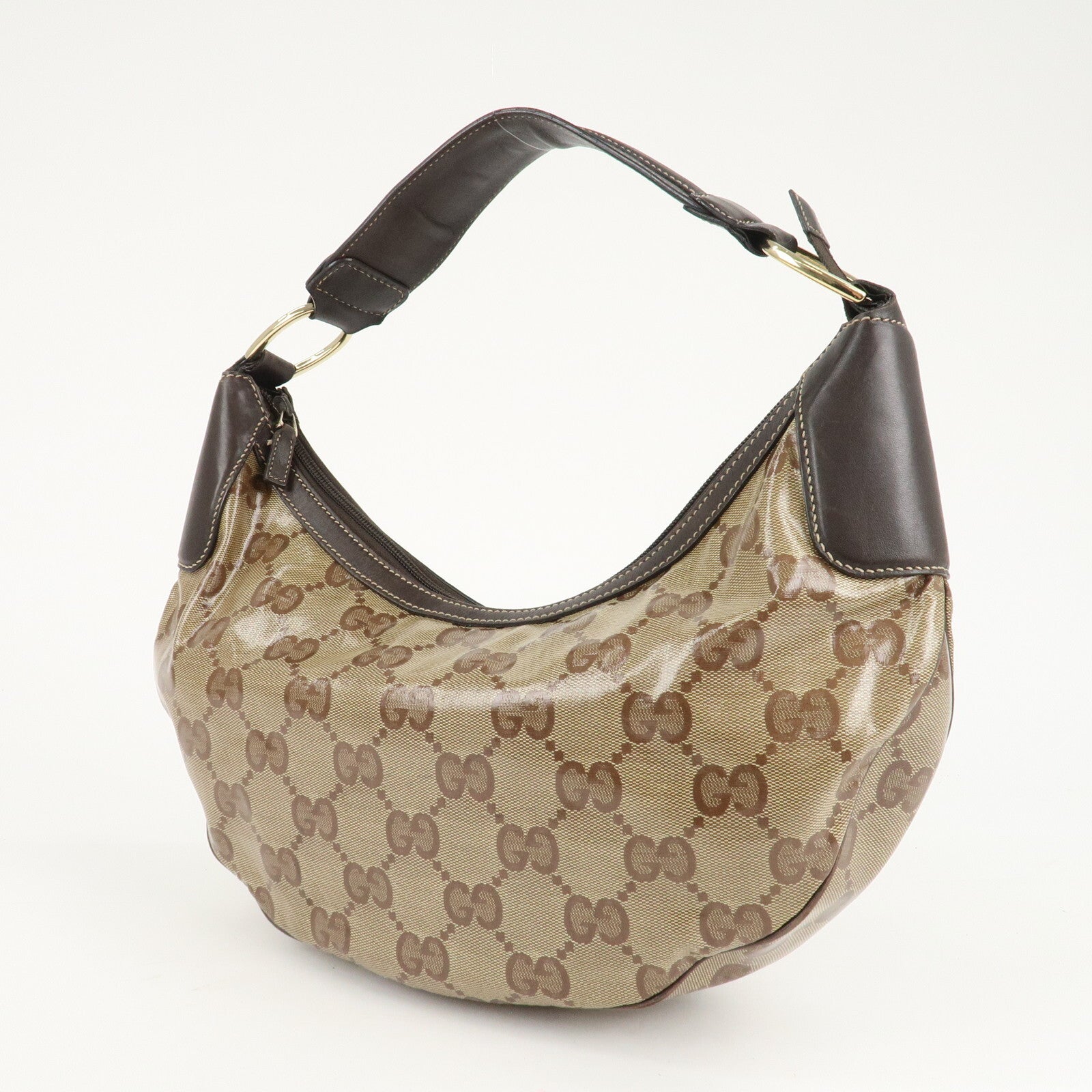 Gucci Shoulder Bag - Beige/Brown, GG Crystal Leather