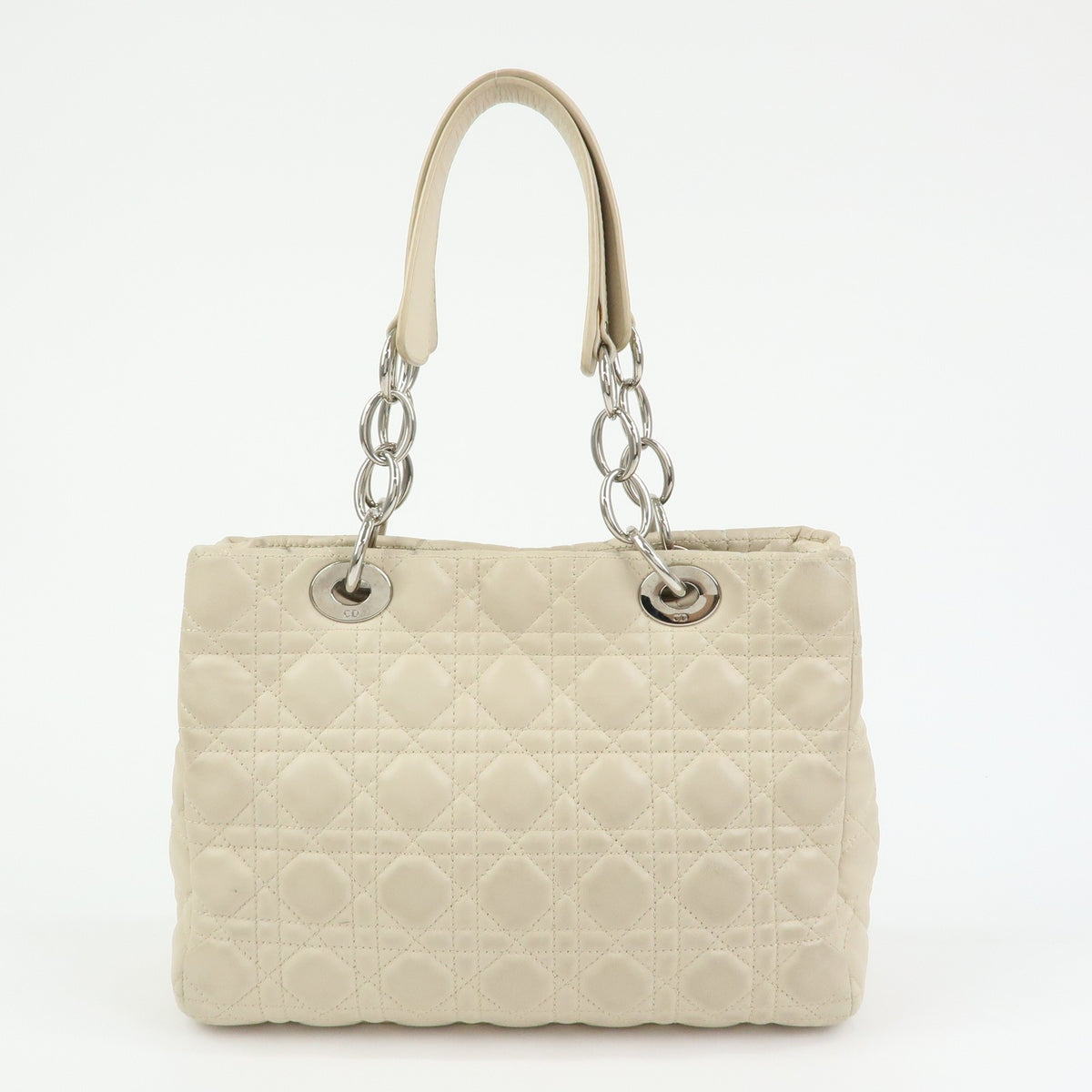 Christian Dior Lady Dior Hand Bag - Ivory, Lamb Skin