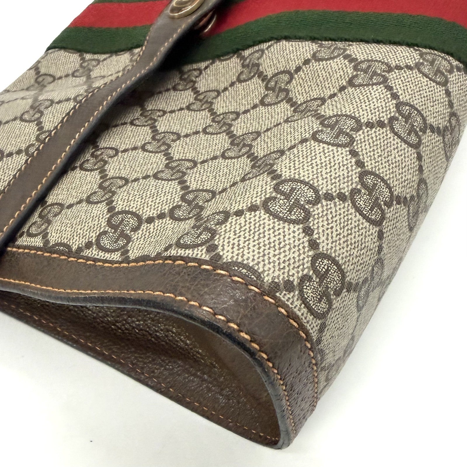 Gucci Sherry Line Clutch Bag - Brown, PVC Leather