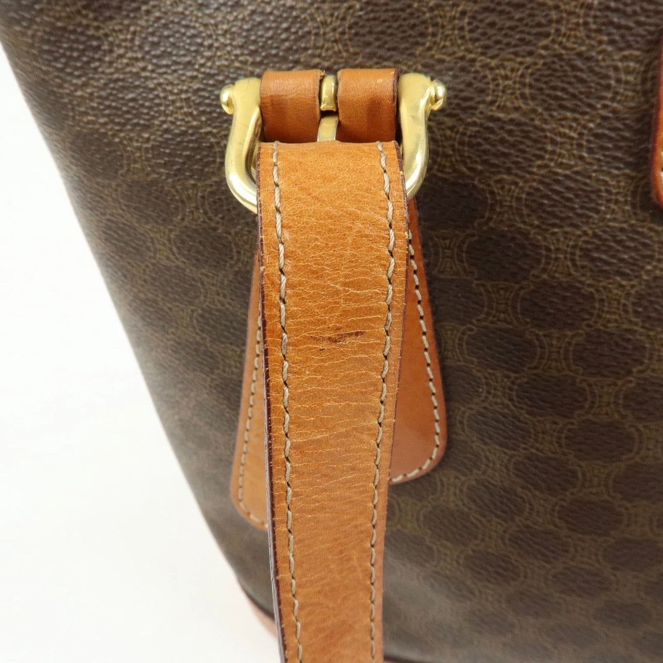 CELINE Macadam Tote Shoulder Bag Brown