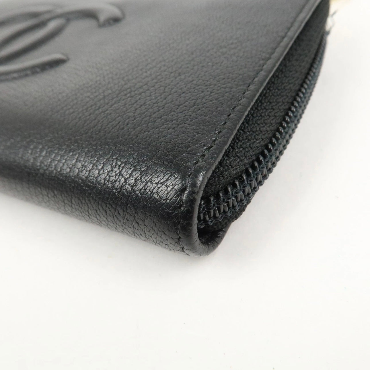 CHANEL Leather Bi-Fold Long Wallet
