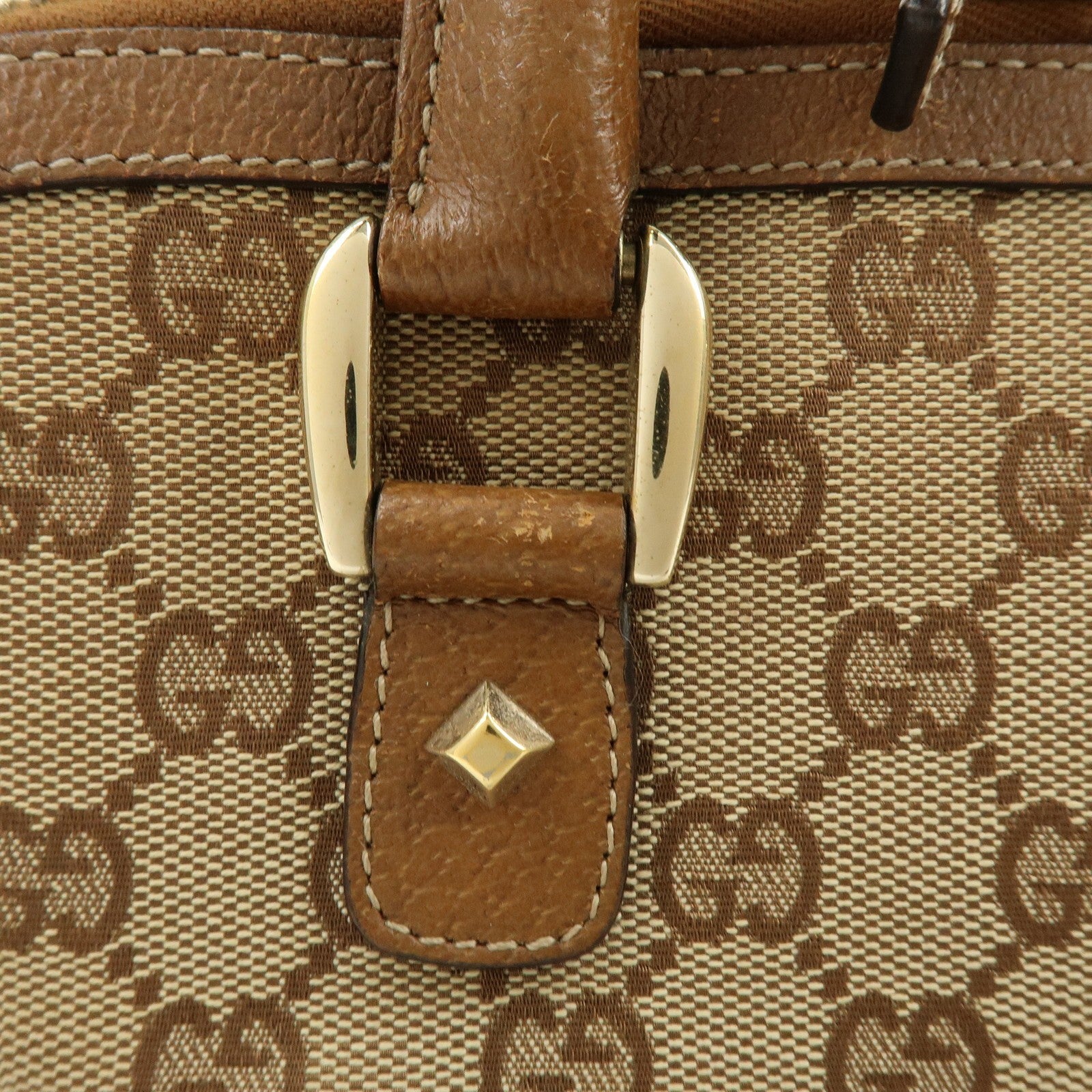 Gucci Hand Bag - Brown, GG Canvas, Leather