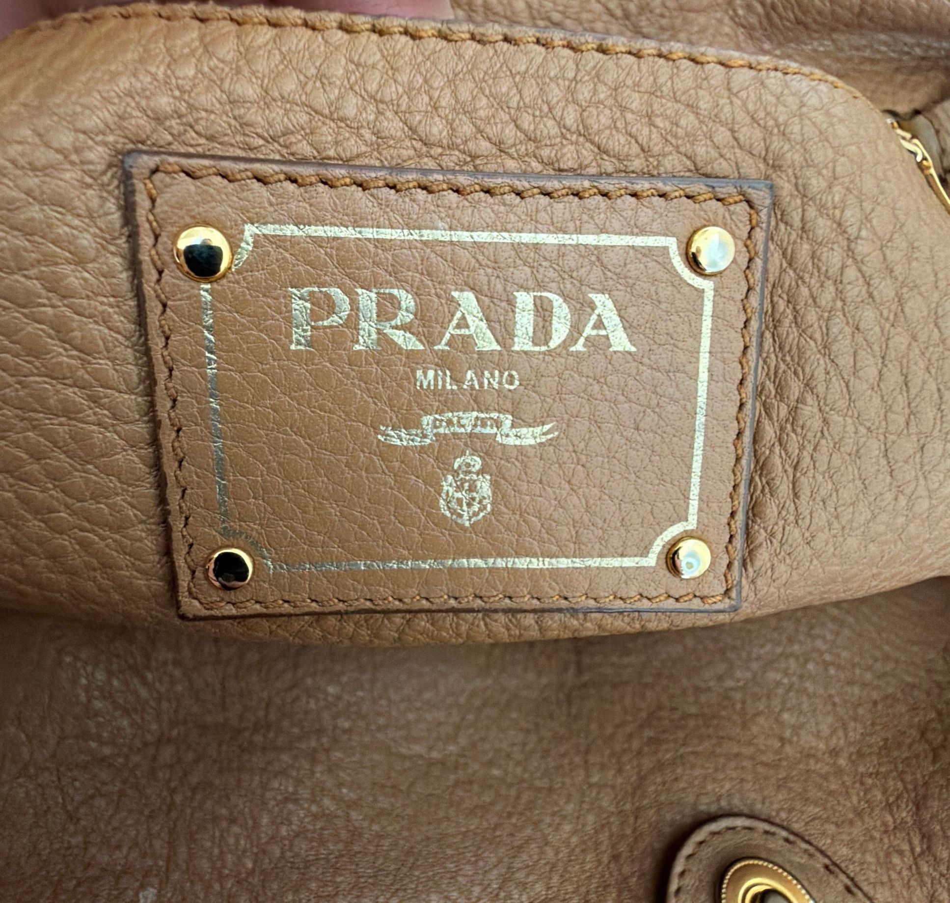 Prada leather tote crossbody bag