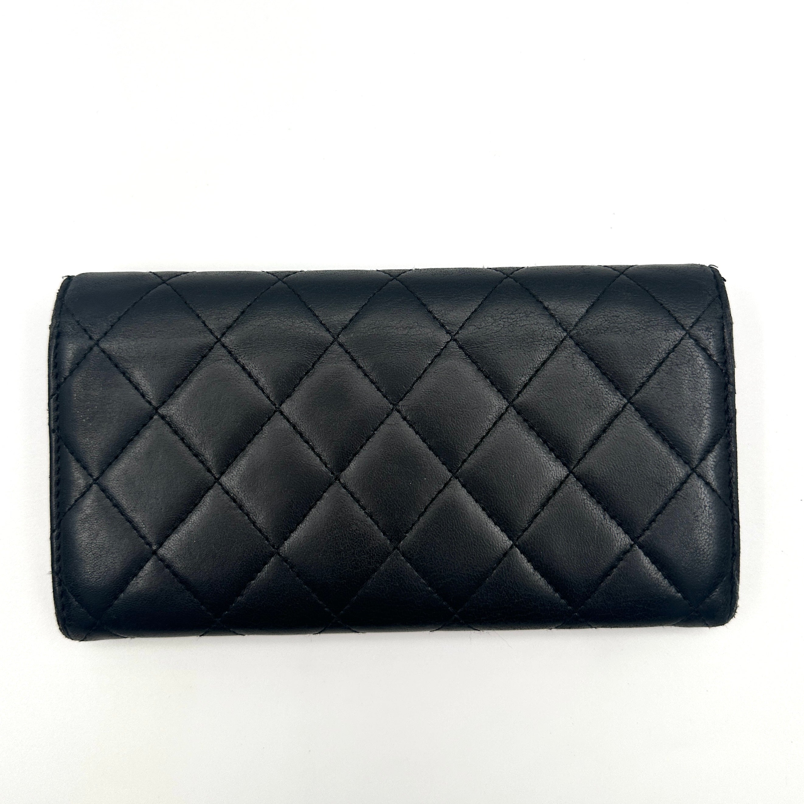 Matelasse Coco Mark Flap Long Wallet Lambskin