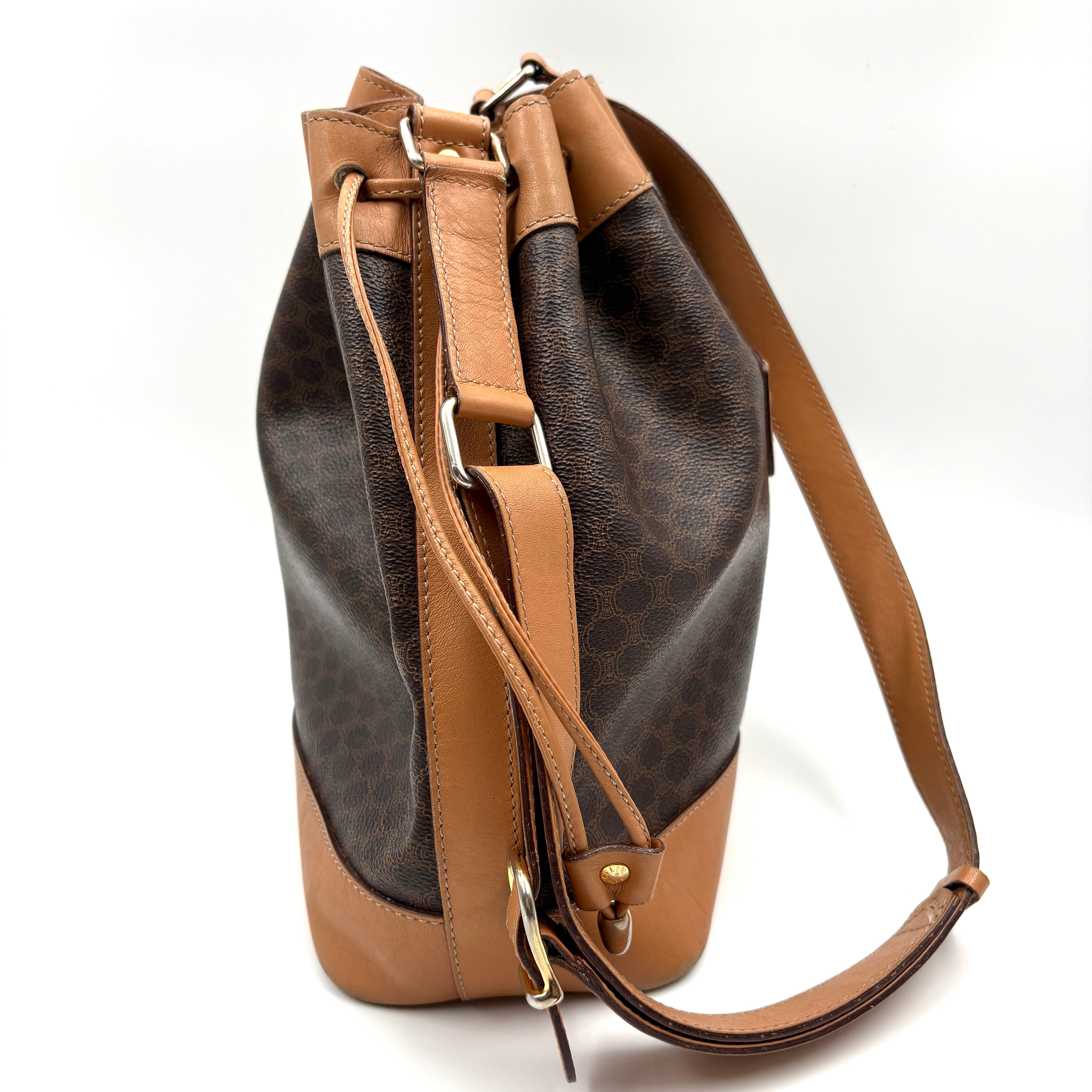 Macadam Triomphe Canvas Bucket Shoulder Bag